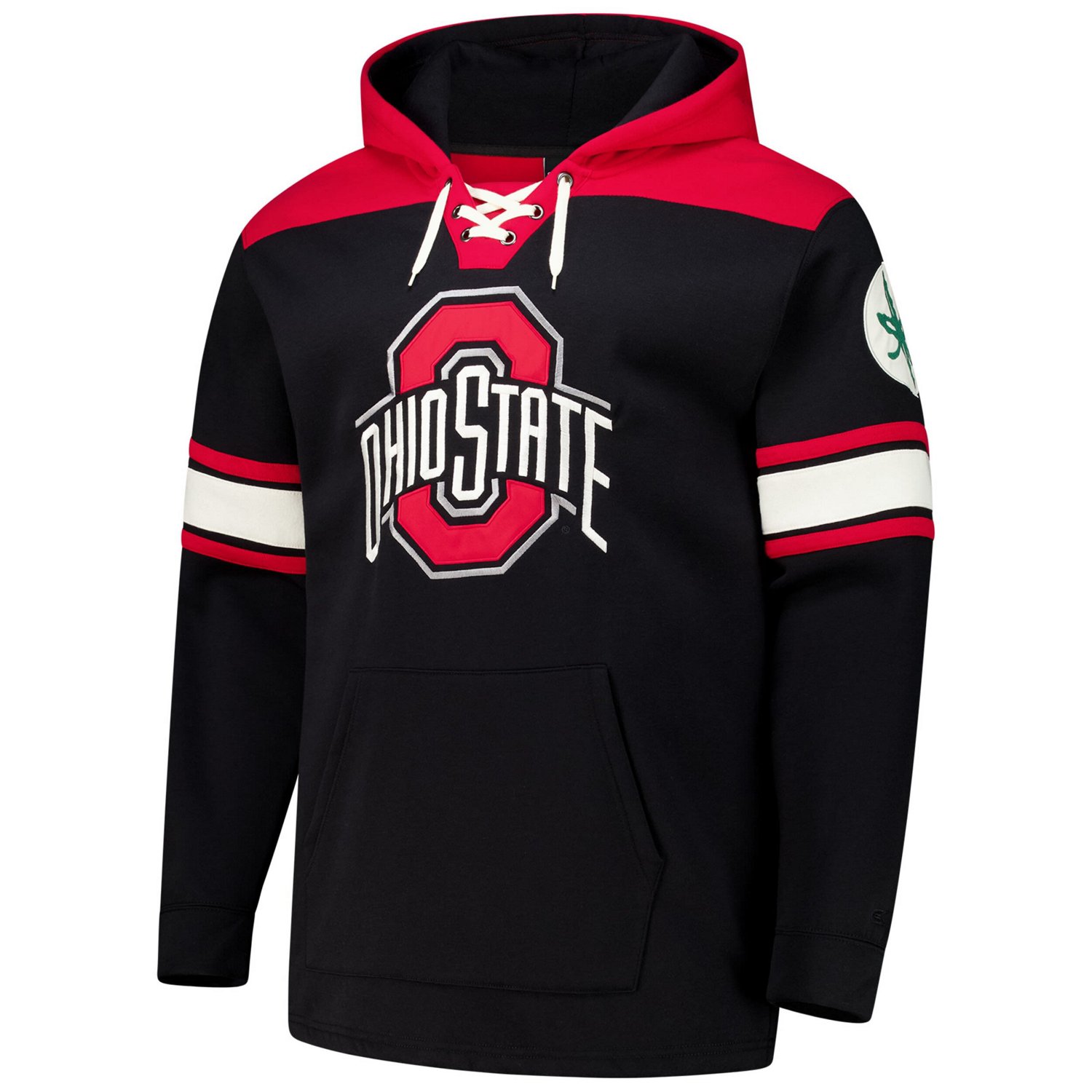 Colosseum Ohio State Buckeyes Big  Tall Hockey Lace-Up Pullover Hoodie