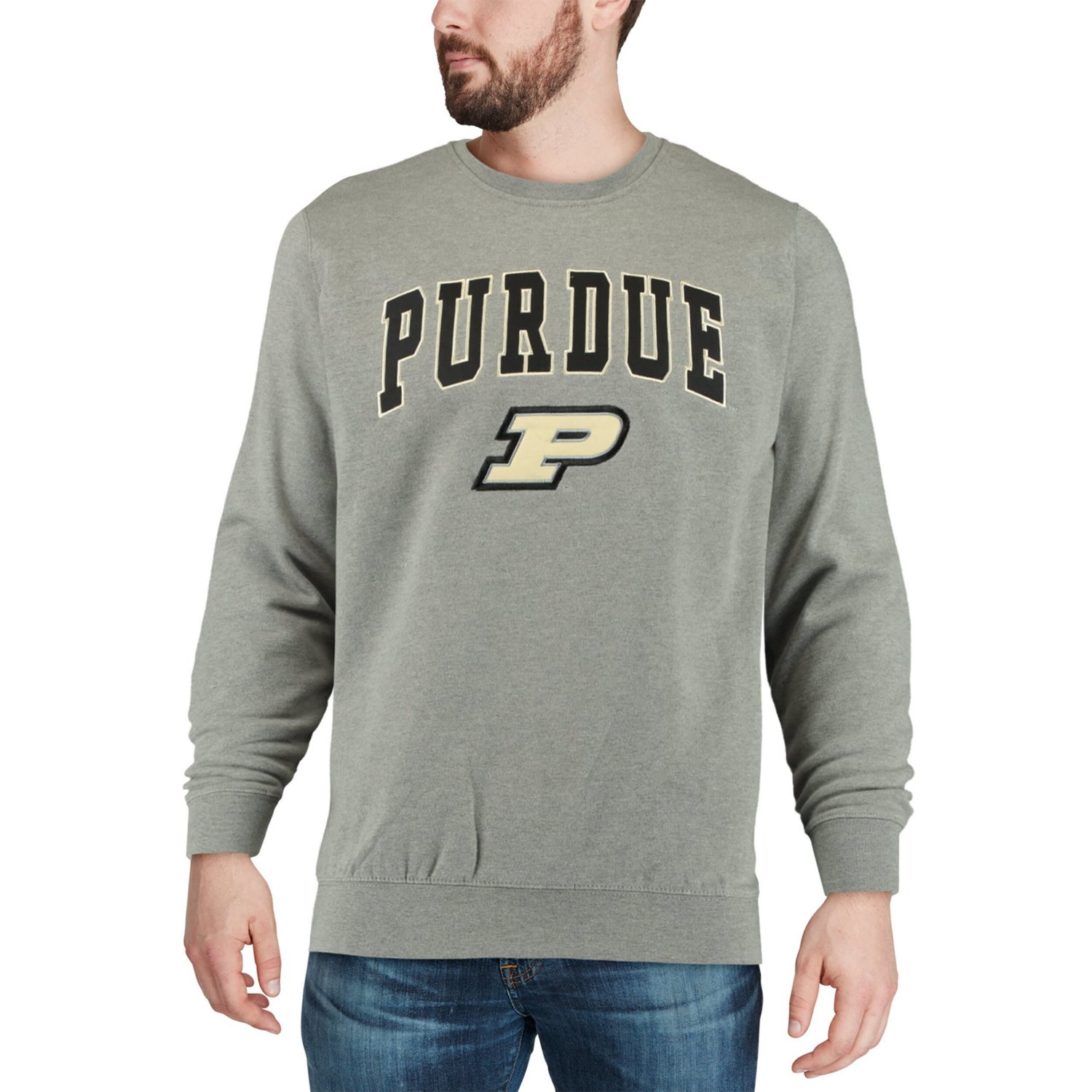 Colosseum Purdue Boilermakers Arch  Logo Crew Neck Sweatshirt - view number 4