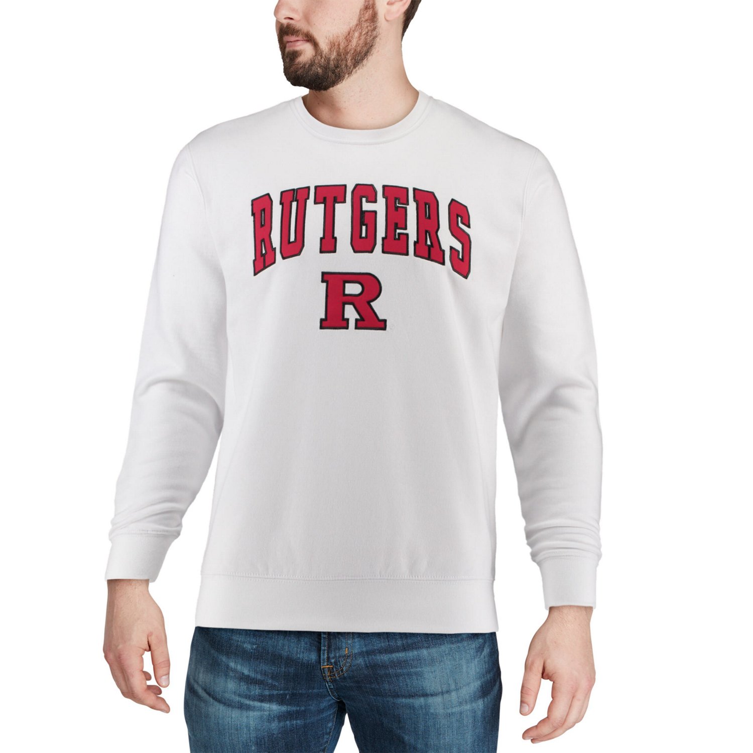 Colosseum Rutgers Scarlet Knights Arch  Logo Crew Neck Sweatshirt - view number 4