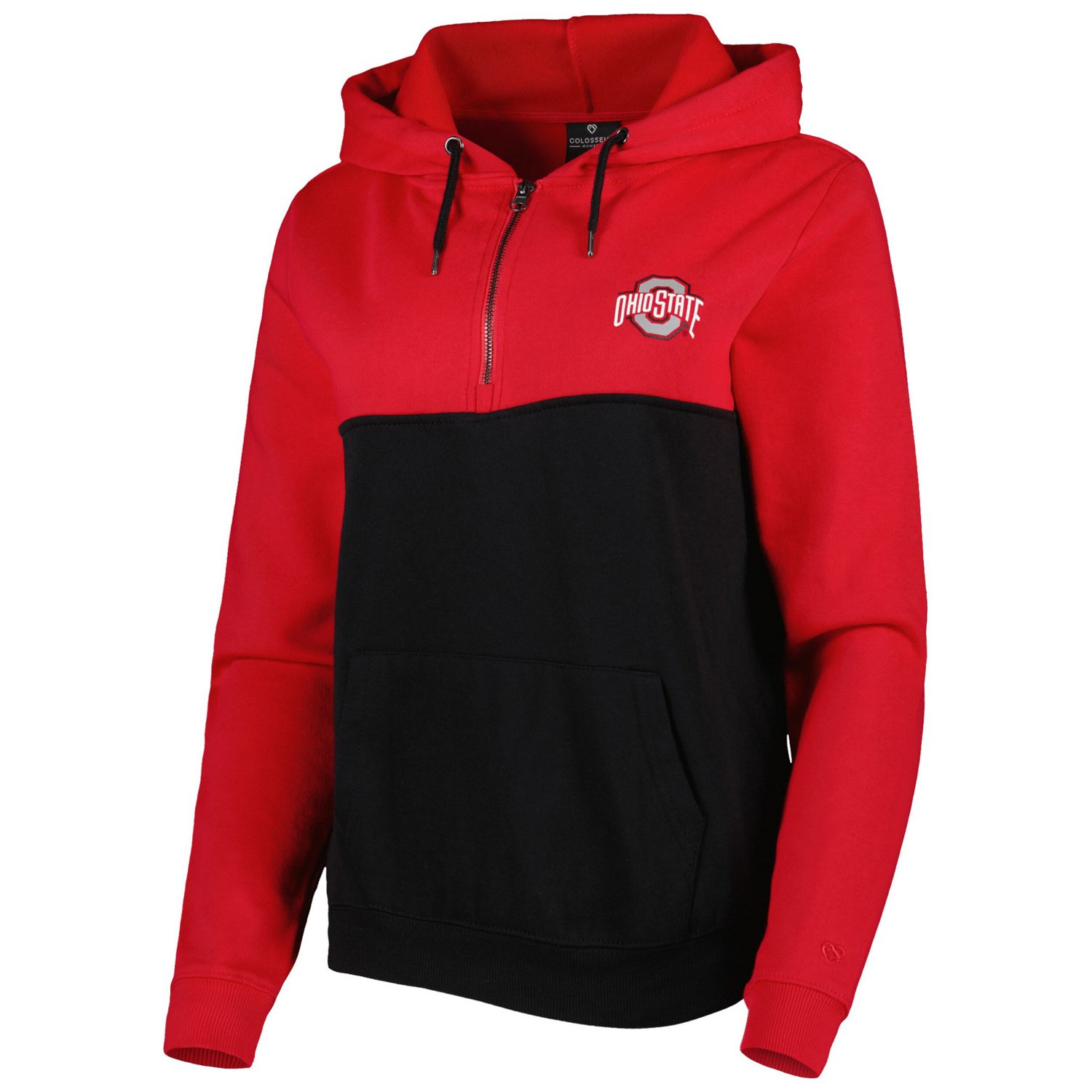 Colosseum /Scarlet Ohio State Buckeyes Aidan Lightweight Half-Zip Hoodie                                                         - view number 2
