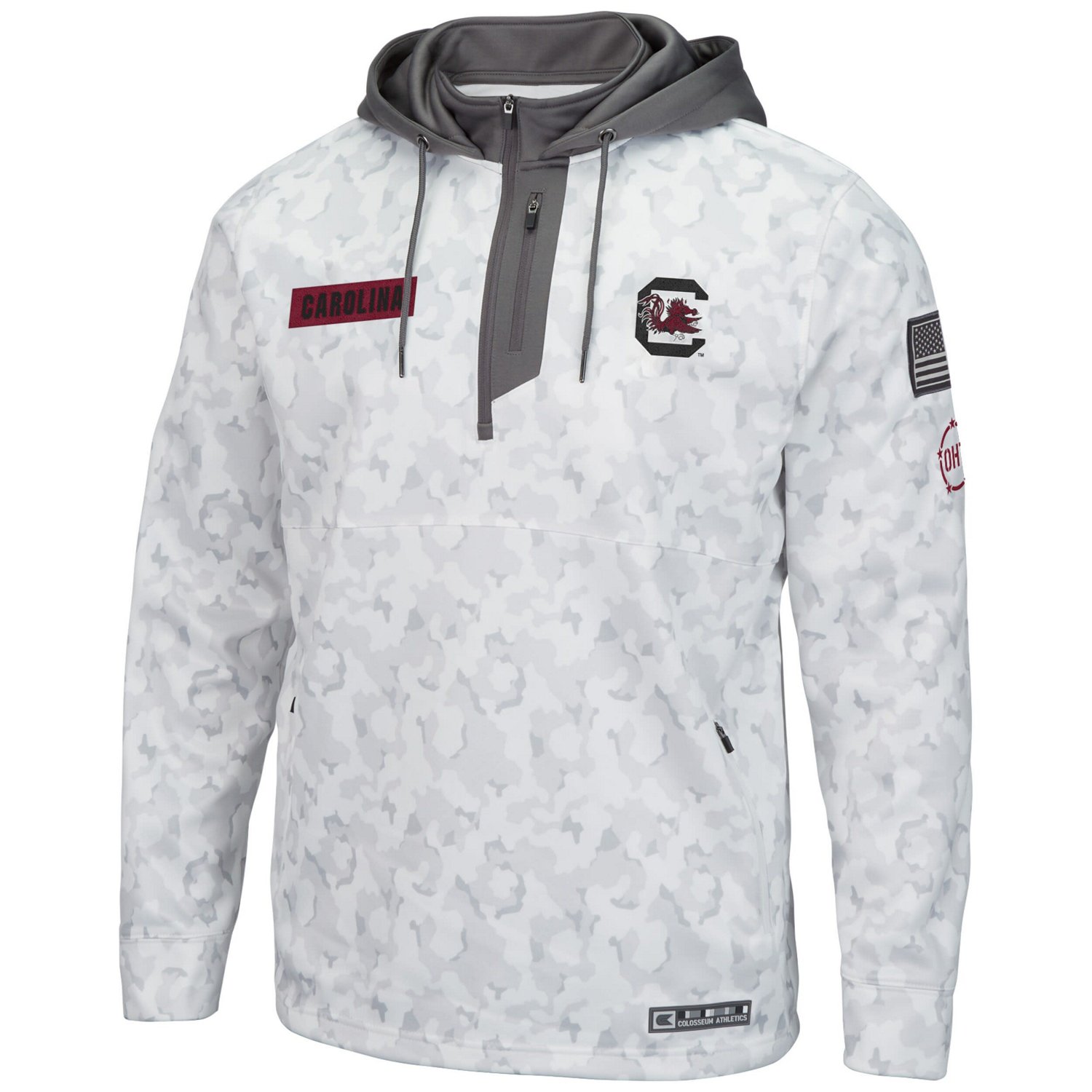 Colosseum South Carolina Gamecocks OHT Military Appreciation Quarter-Zip Hoodie                                                  - view number 2
