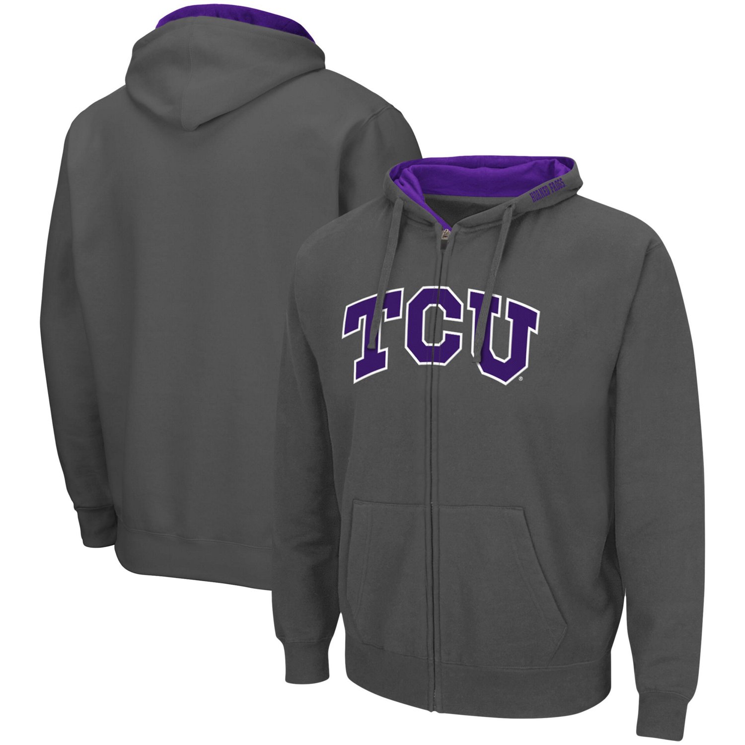 Colosseum TCU Horned Frogs Arch  Logo 30 Full-Zip Hoodie