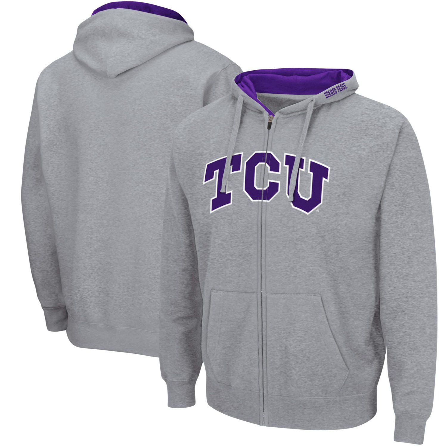 Colosseum TCU Horned Frogs Arch  Logo 30 Full-Zip Hoodie