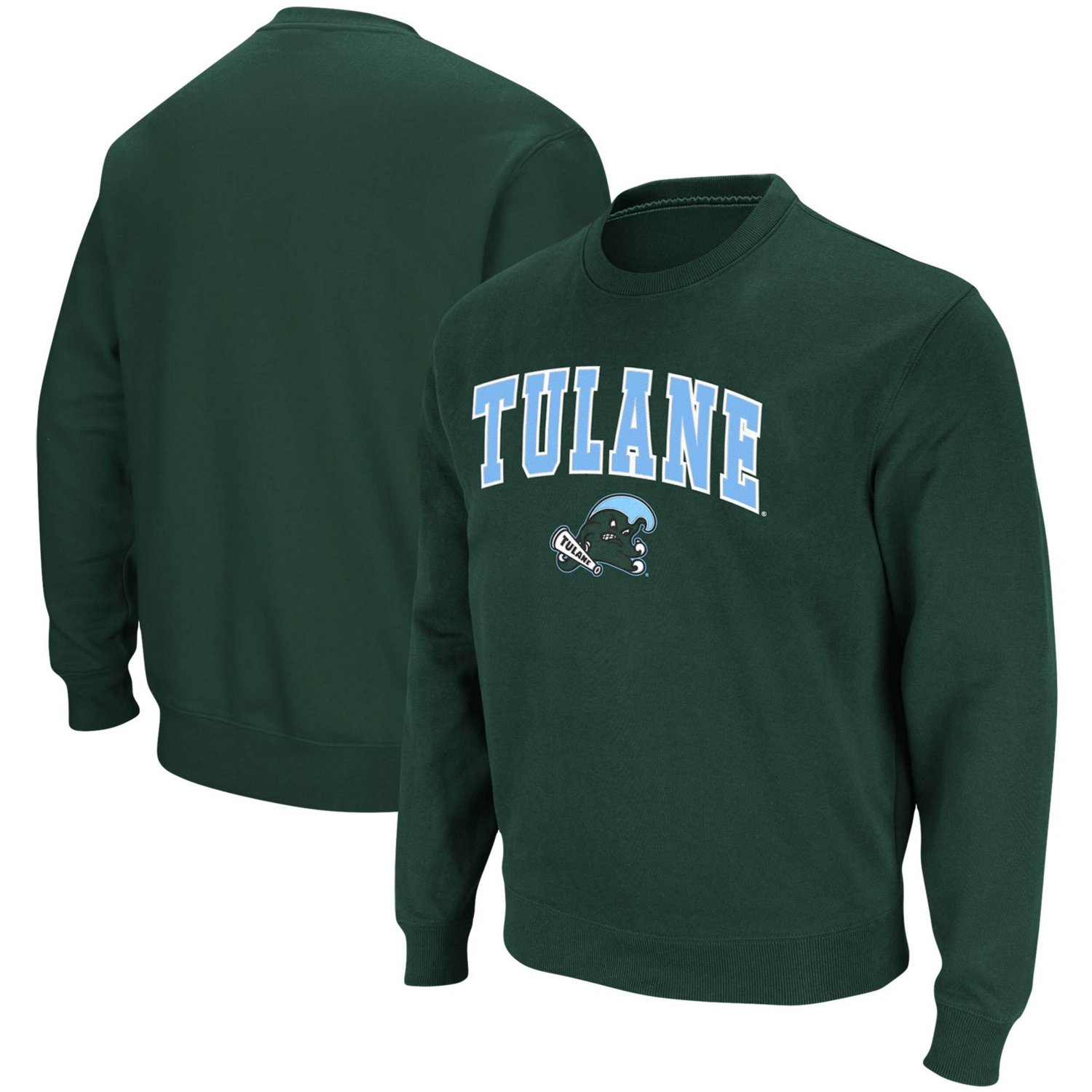 Colosseum Tulane Wave Arch  Logo Tackle Twill Pullover Sweatshirt                                                                - view number 1