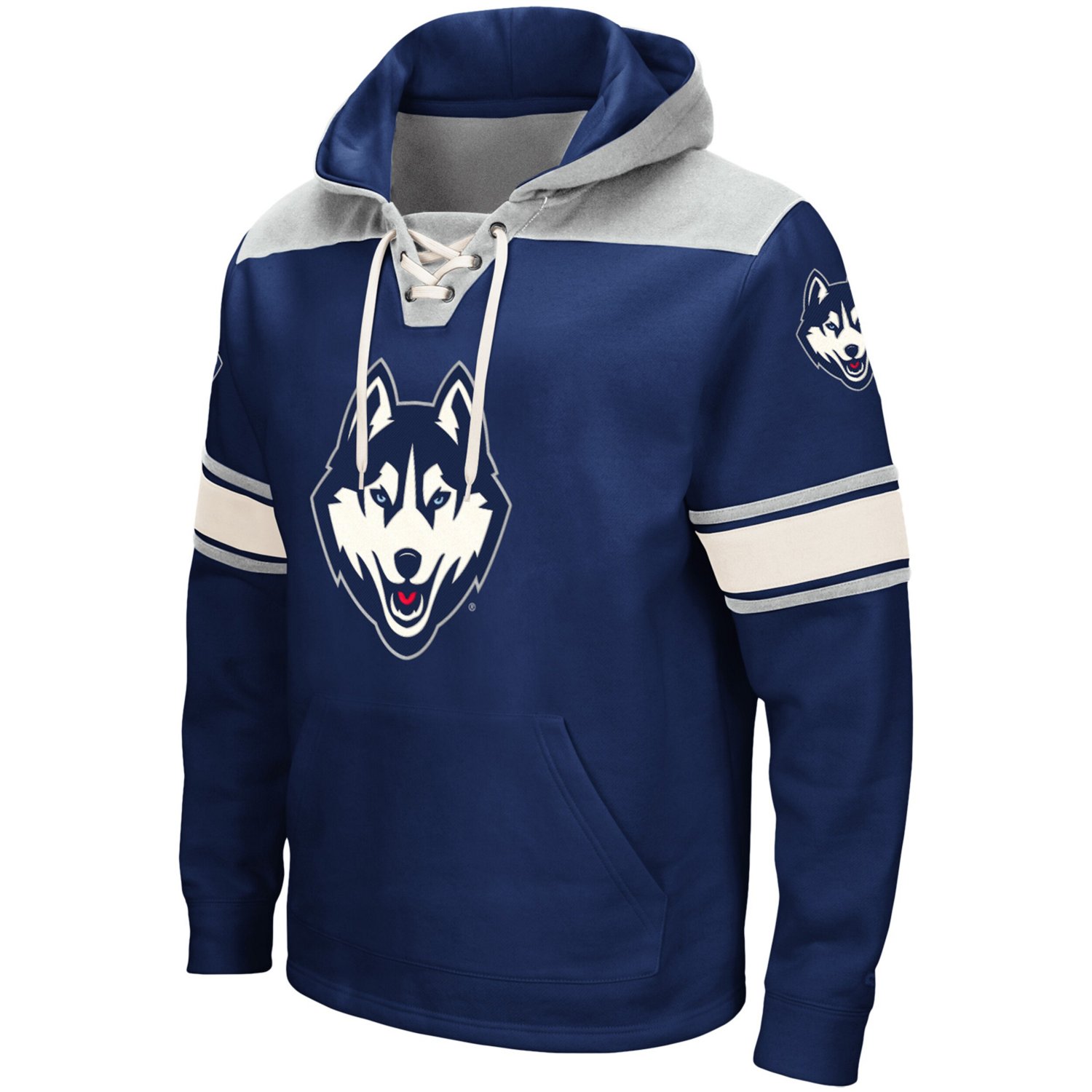Colosseum UConn Huskies 20 Lace-Up Pullover Hoodie                                                                               - view number 2