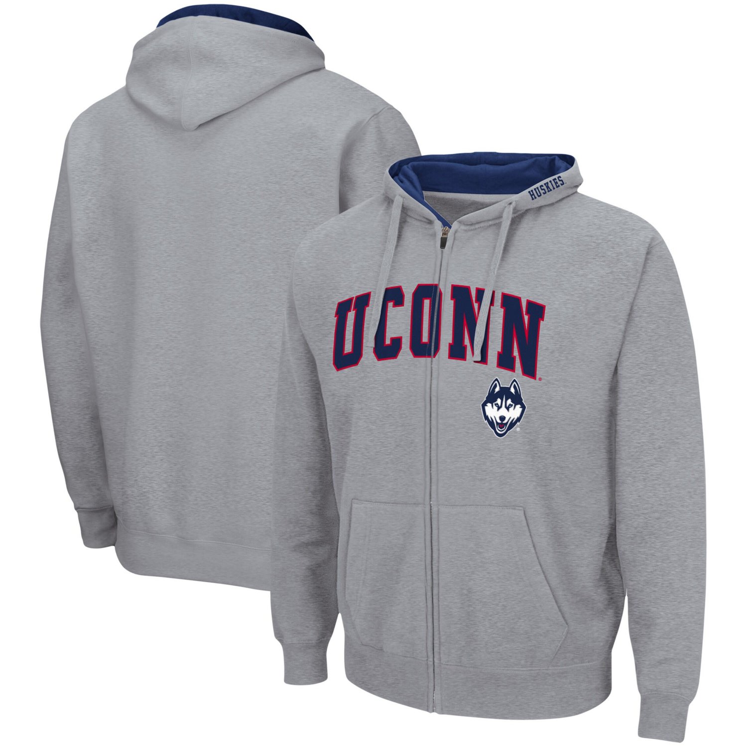 Colosseum UConn Huskies Arch  Logo 30 Full-Zip Hoodie