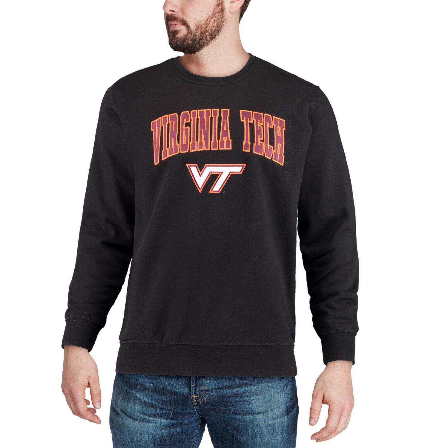 Colosseum Virginia Tech Hokies Arch  Logo Crew Neck Sweatshirt                                                                   - view number 4