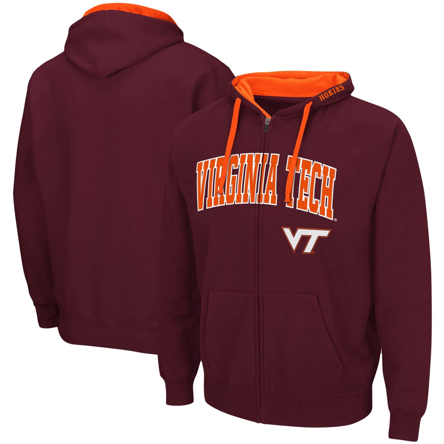 Colosseum Virginia Tech Hokies Big  Tall Full-Zip Hoodie