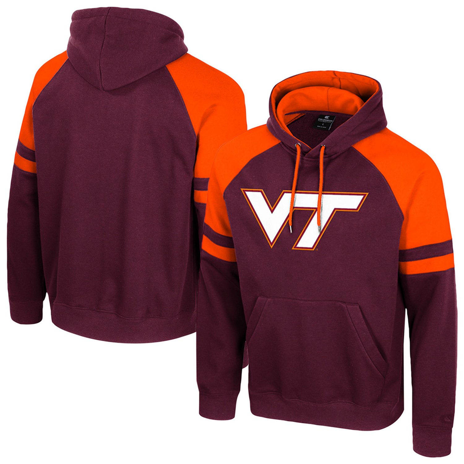 Colosseum Virginia Tech Hokies Todd Raglan Pullover Hoodie - view number 1