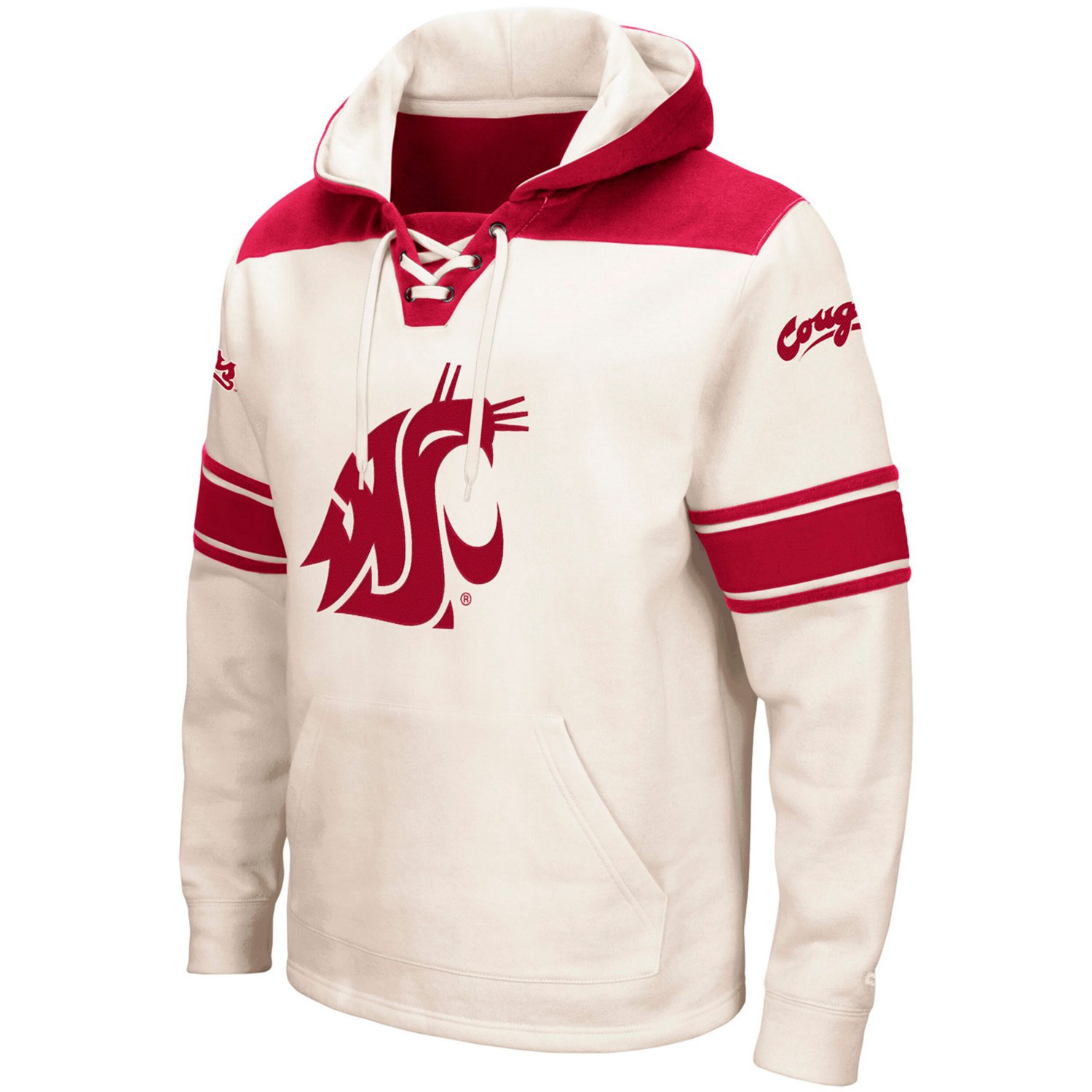 Colosseum Washington State Cougars 20 Lace-Up Pullover Hoodie - view number 2