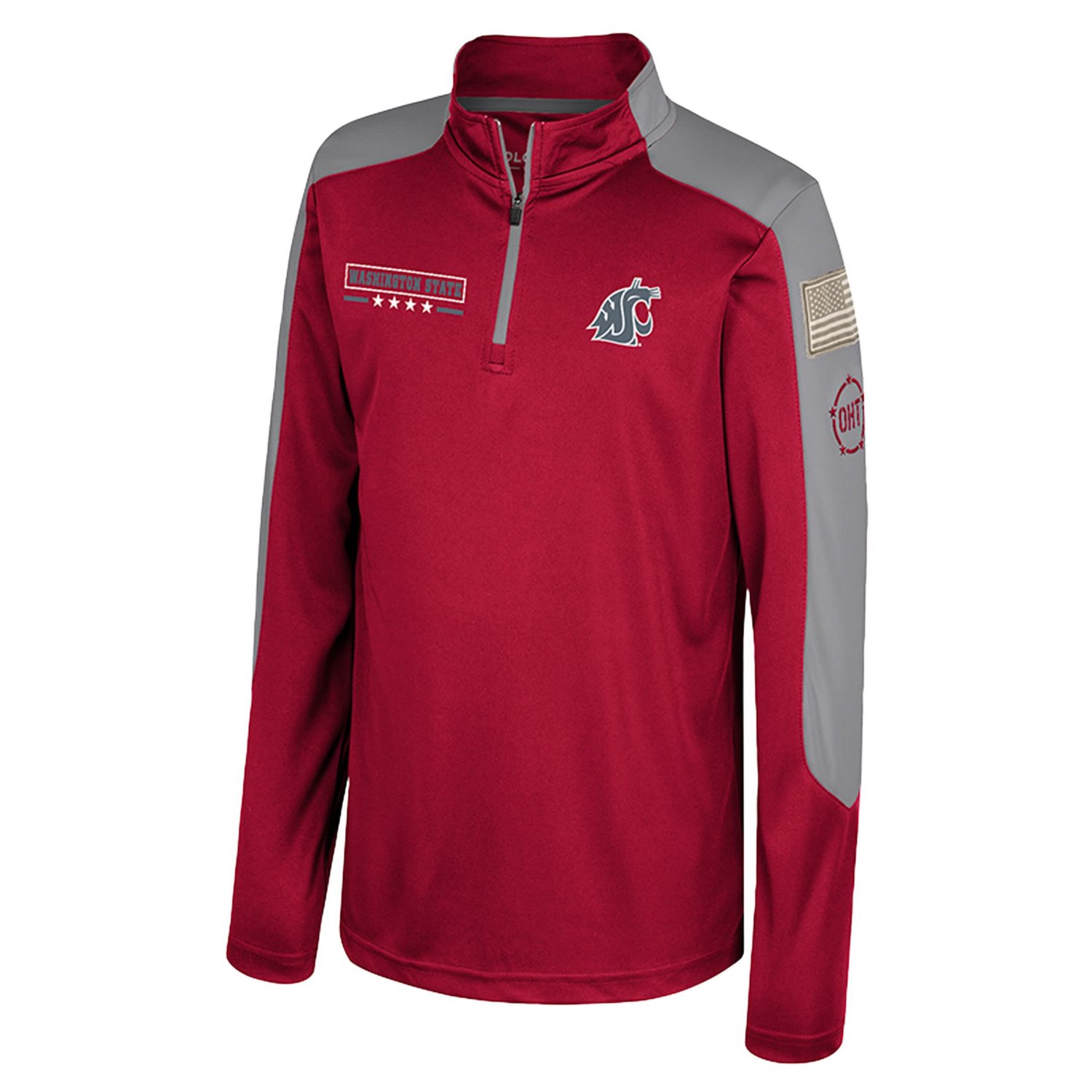 Colosseum Washington State Cougars OHT Military Appreciation Cyclone Quarter-Zip Windshirt - view number 2