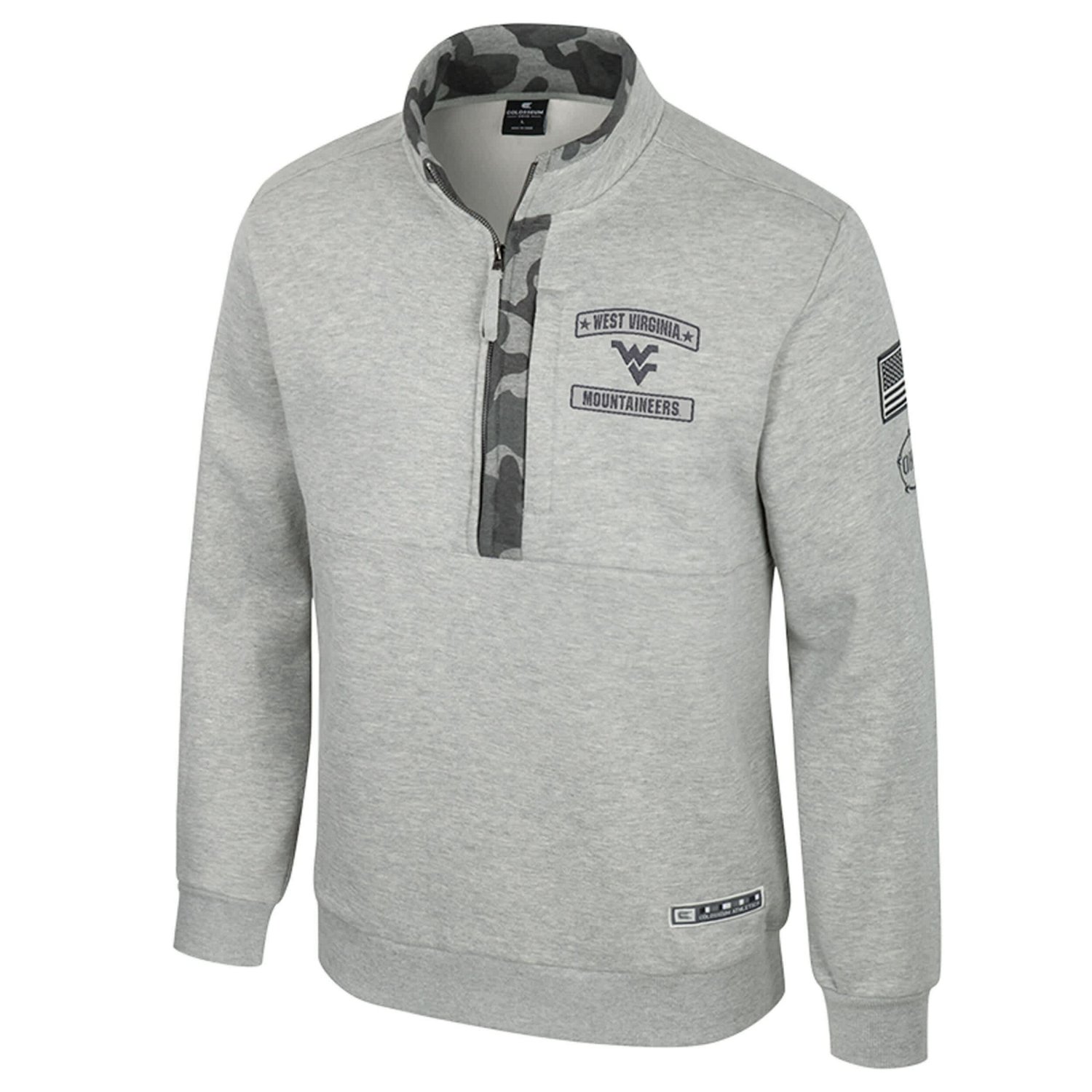 Colosseum West Virginia Mountaineers OORAH OHT Military Appreciation Fleece Quarter-Zip Jacket