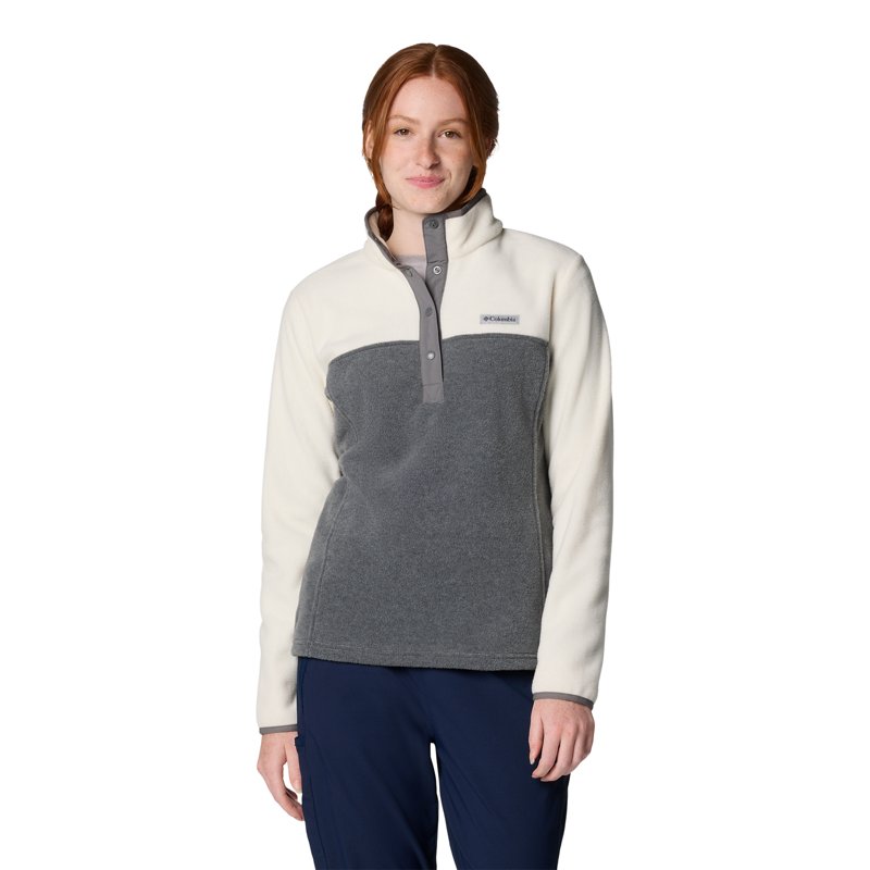 Columbia Sportswear Columbia Women's Benton Springs Fleece 1/2 Snap Pullover II City Grey Heath, X-Small - Women's Outdoor Long-Sleeve Tops