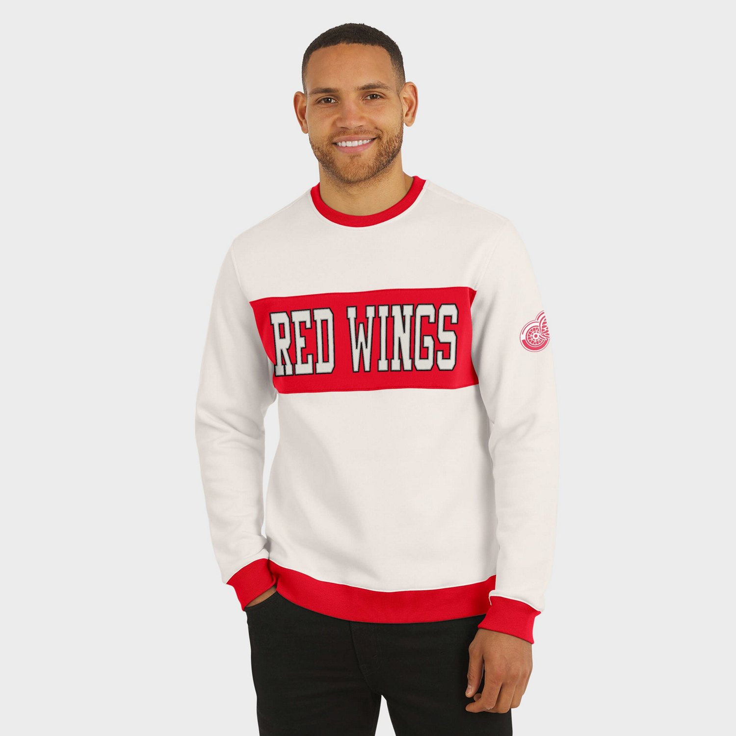 Darius Rucker Collection by Fanatics Detroit Red Wings Colorblock Pullover Sweatshirt - view number 4