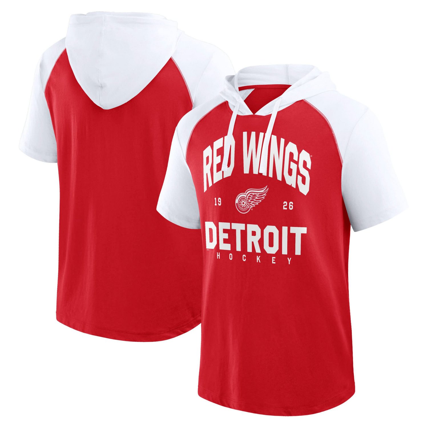 Detroit Wings Prime Raglan Short Sleeve Pullover Hoodie