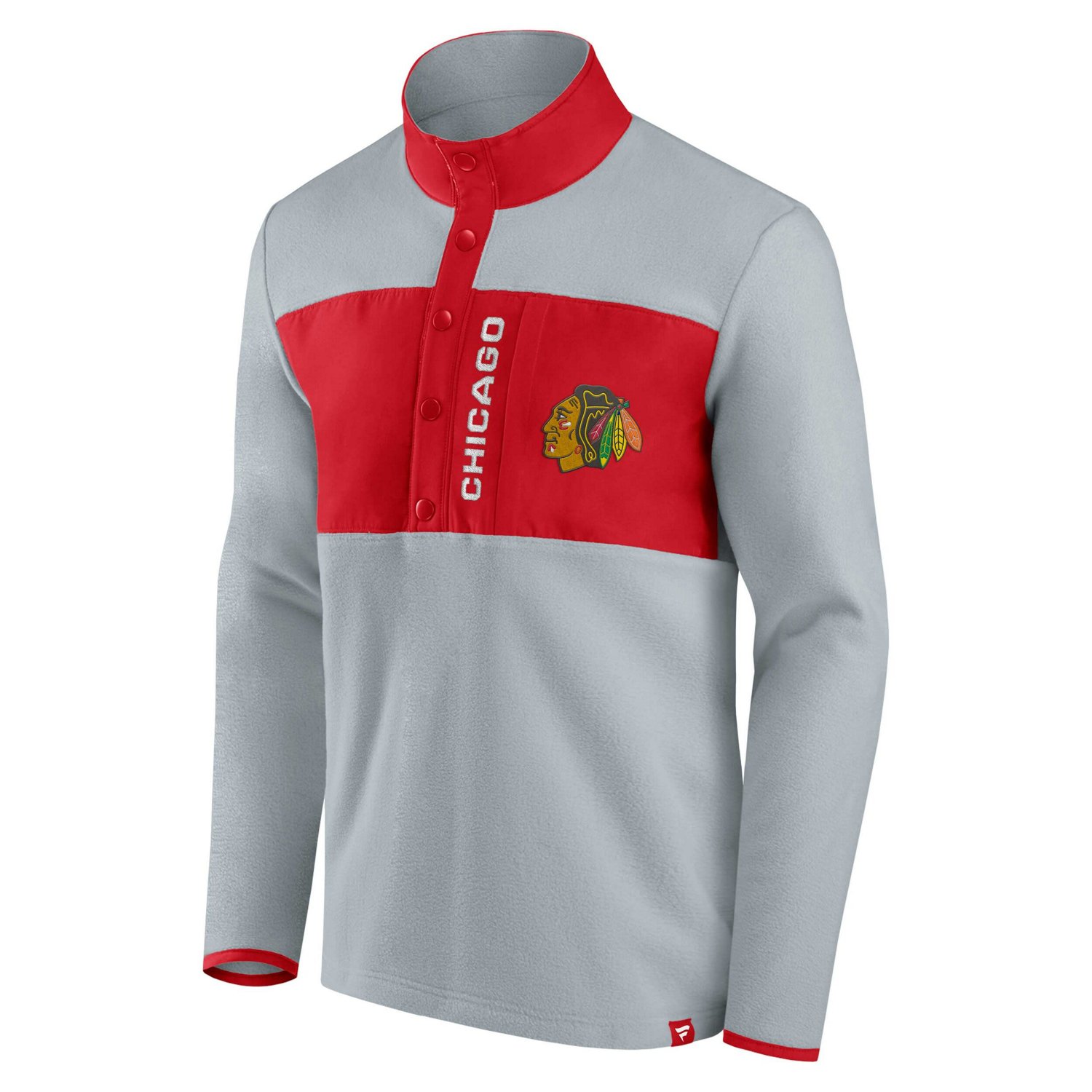 Fanatics / Chicago Blackhawks Hockey Polar Fleece Quarter-Snap Jacket                                                            - view number 2