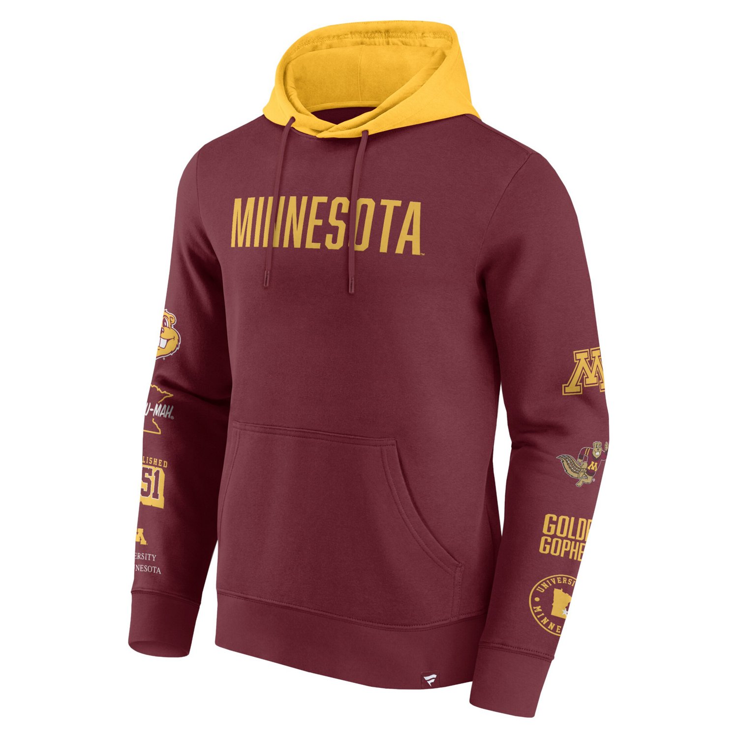 Fanatics / Minnesota en Gophers Color Block Badge Fleece Pullover Hoodie                                                         - view number 2