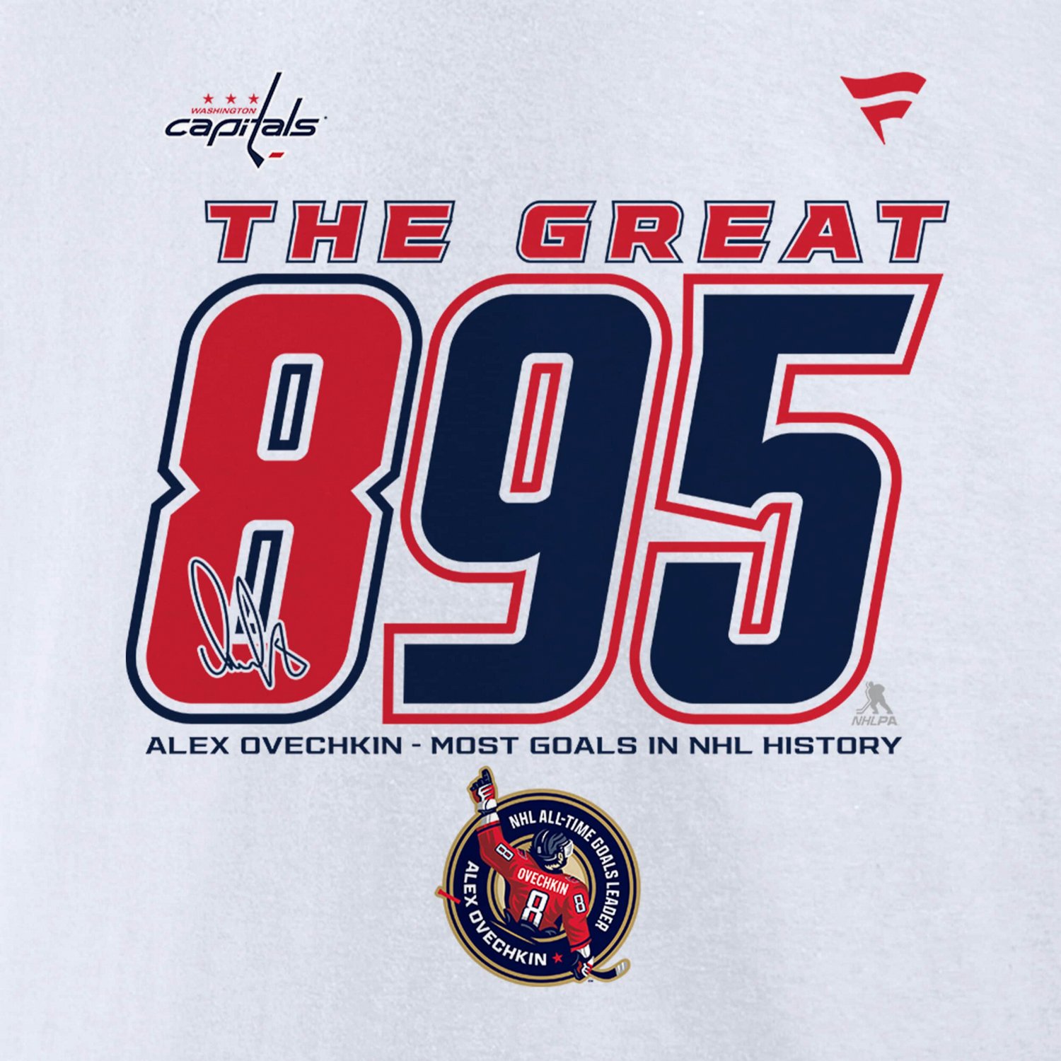 Fanatics Alexander Ovechkin Washington Capitals NHL All-Time Leading Goal Scorer The Great 895 Fleece Pullover Sweatshirt - view number 4