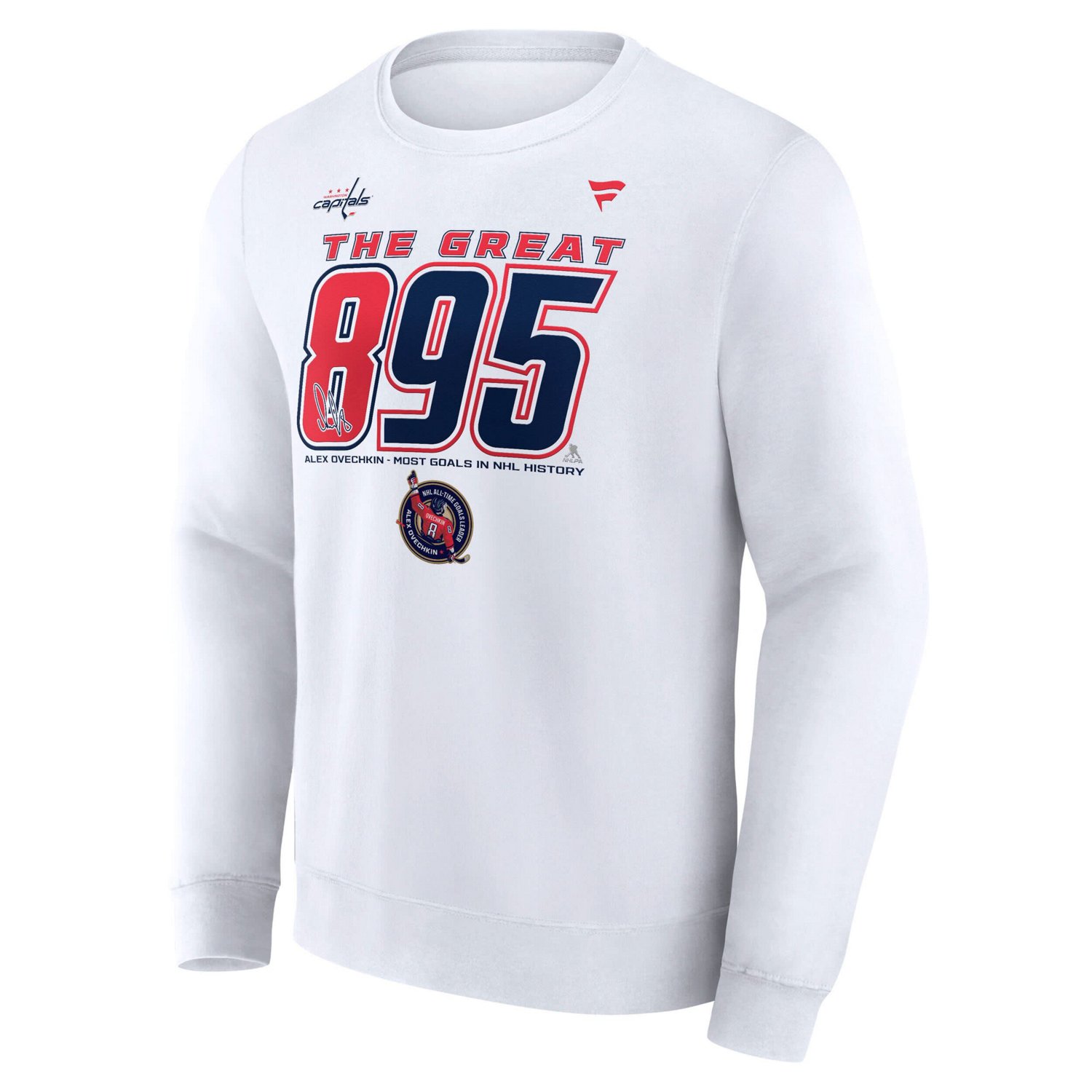 Fanatics Alexander Ovechkin Washington Capitals NHL All-Time Leading Goal Scorer The Great 895 Fleece Pullover Sweatshirt - view number 2