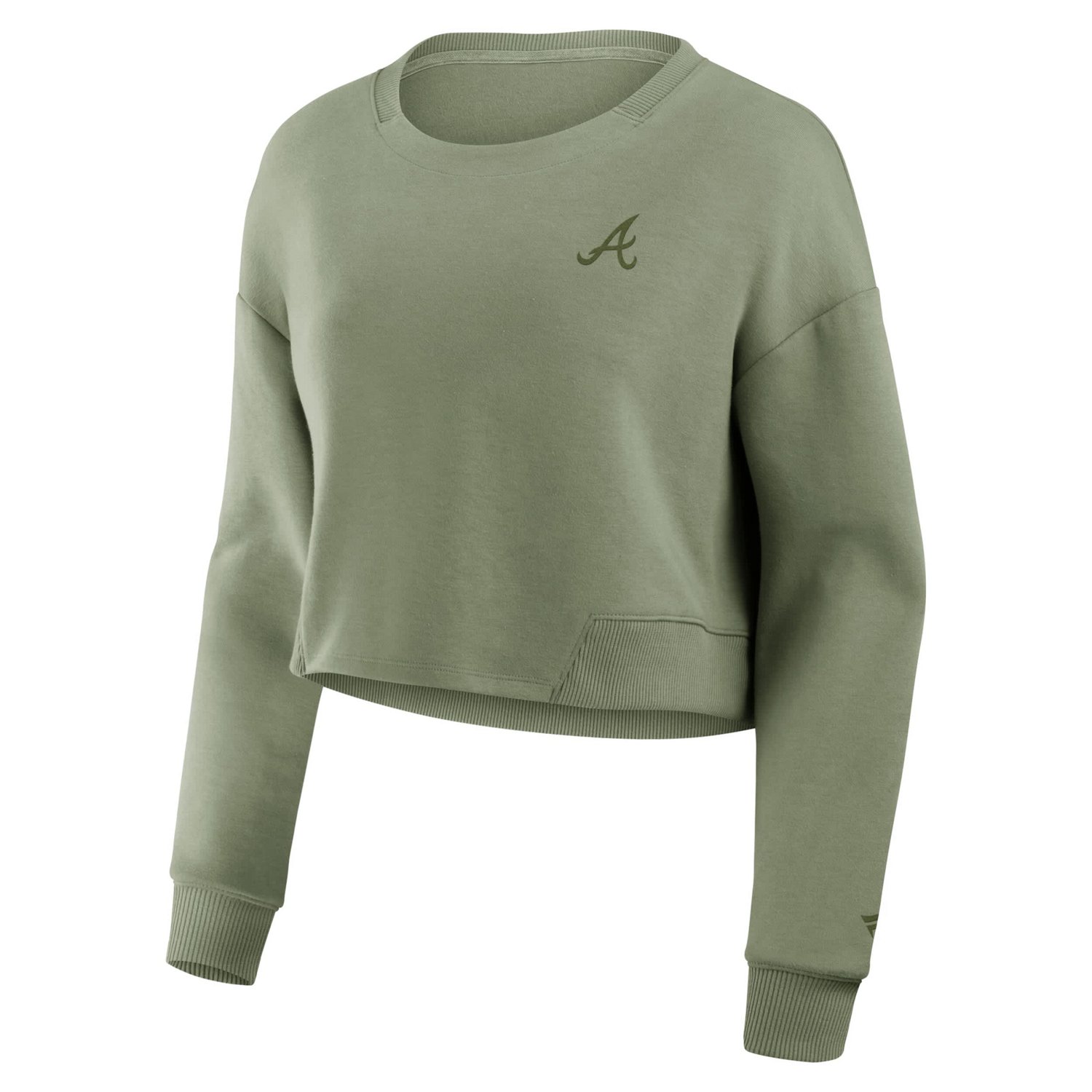 Fanatics Atlanta Braves Relax Studio Cropped Pullover Sweatshirt