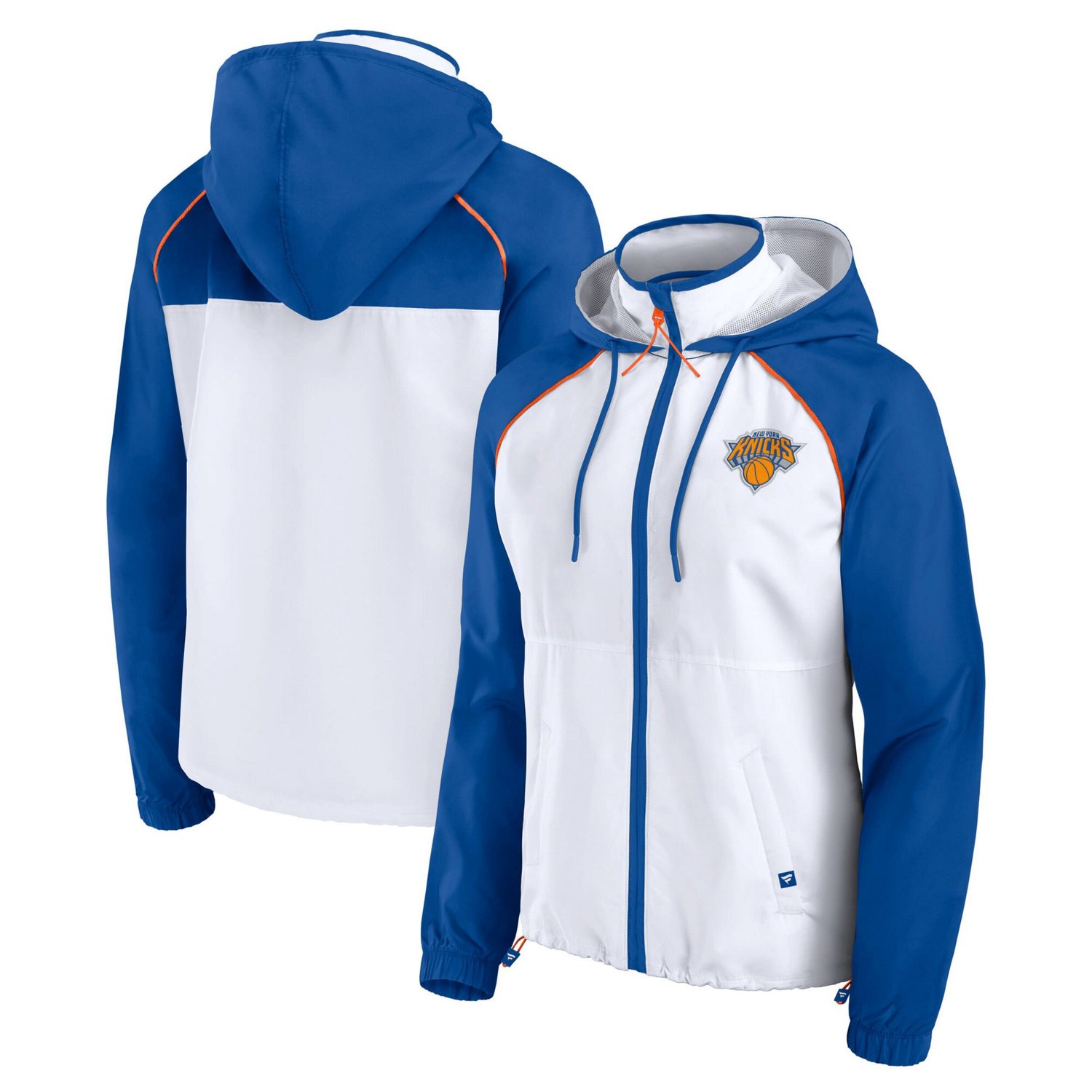 Fanatics Blue New York Knicks Anorak Raglan Full-Zip Hoodie Jacket