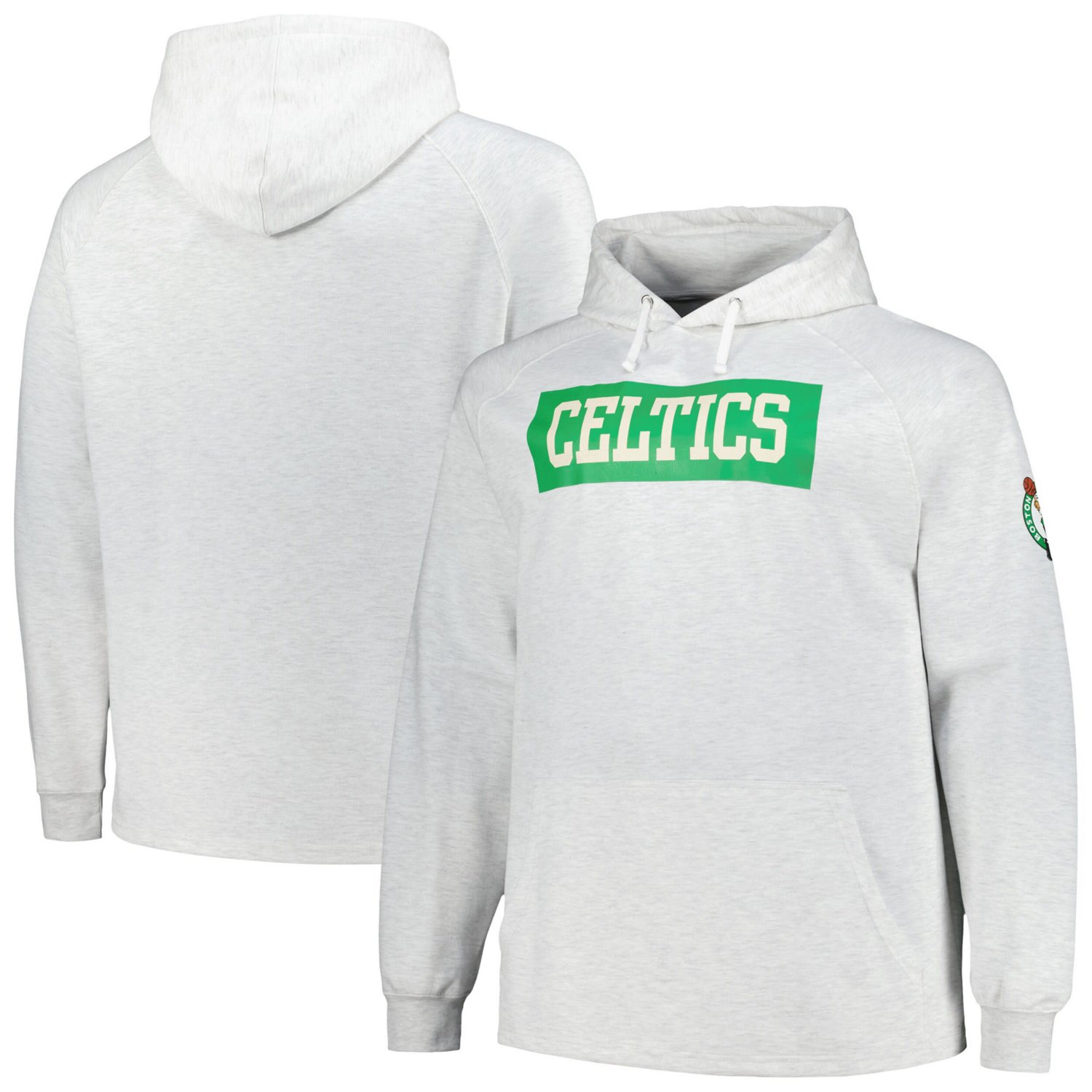 Fanatics Boston Celtics Big  Tall Raglan Tri-Blend Pullover Hoodie