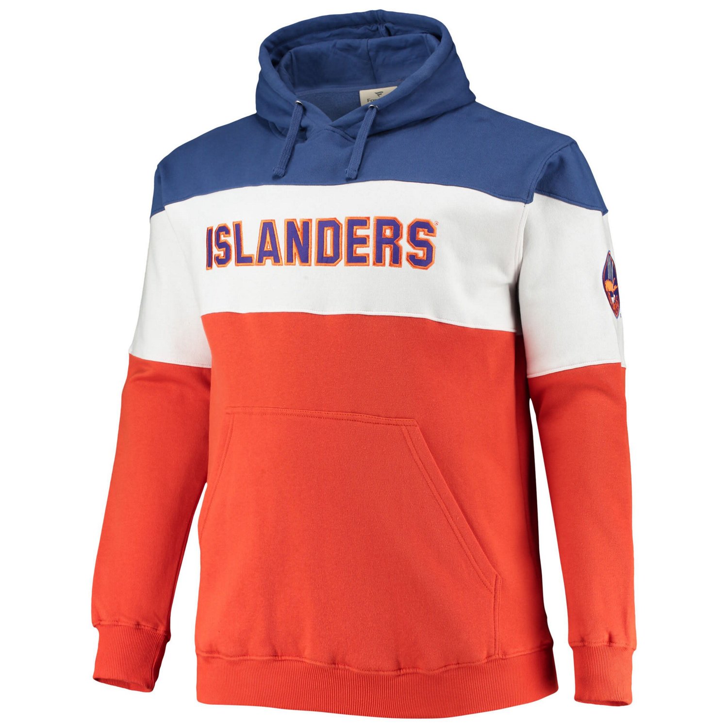 Fanatics Branded /Orange New York Islanders Big  Tall Colorblock Fleece Hoodie - view number 2