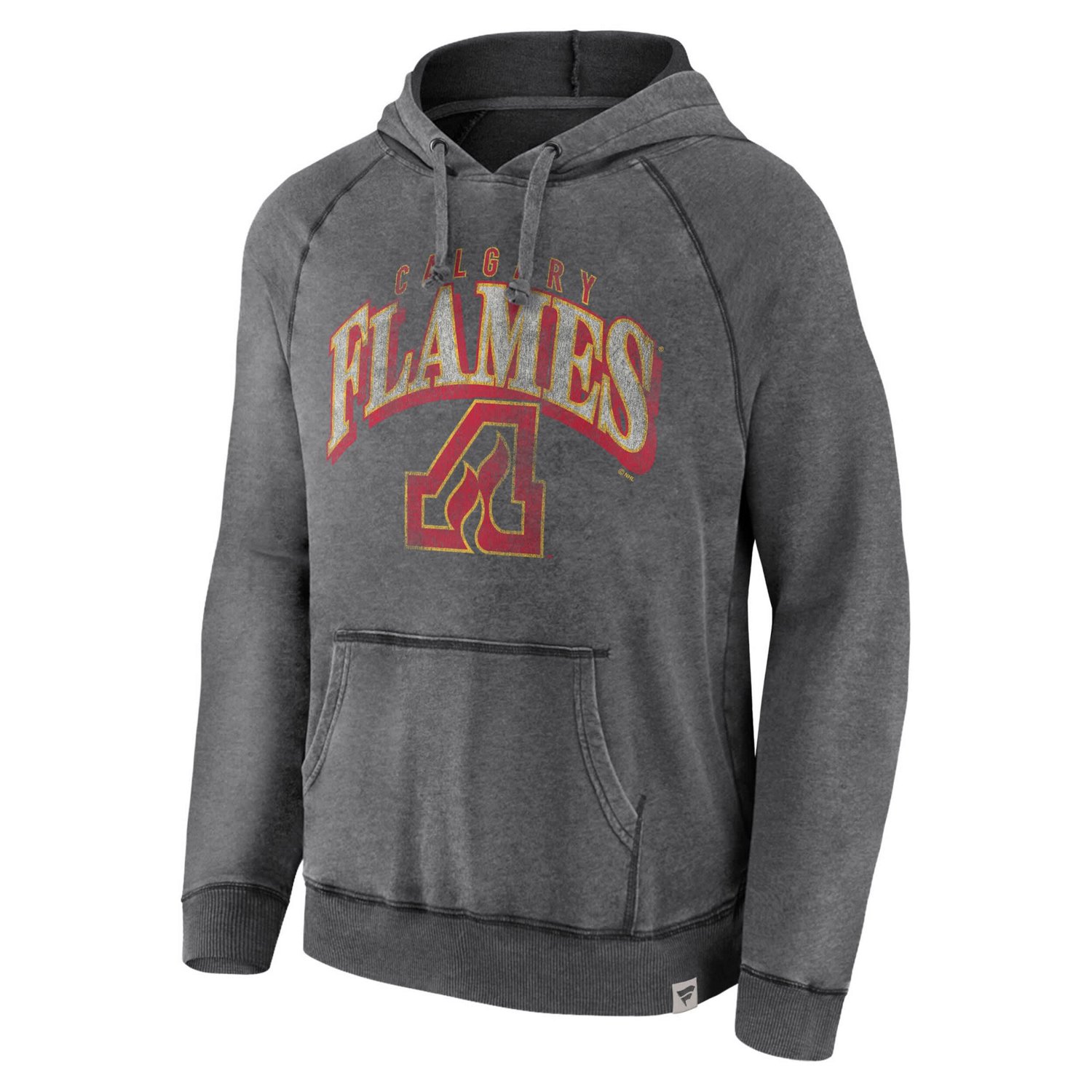 Fanatics Calgary Flames True Classics Raglan Distressed Pullover Hoodie - view number 2