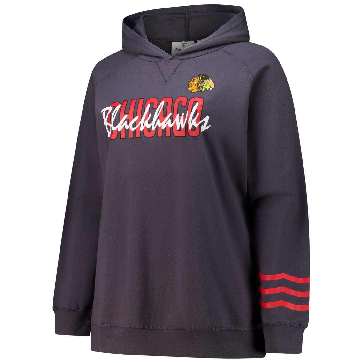 Fanatics Chicago Blackhawks Plus Lightweight Fleece Raglan Pullover Hoodie
