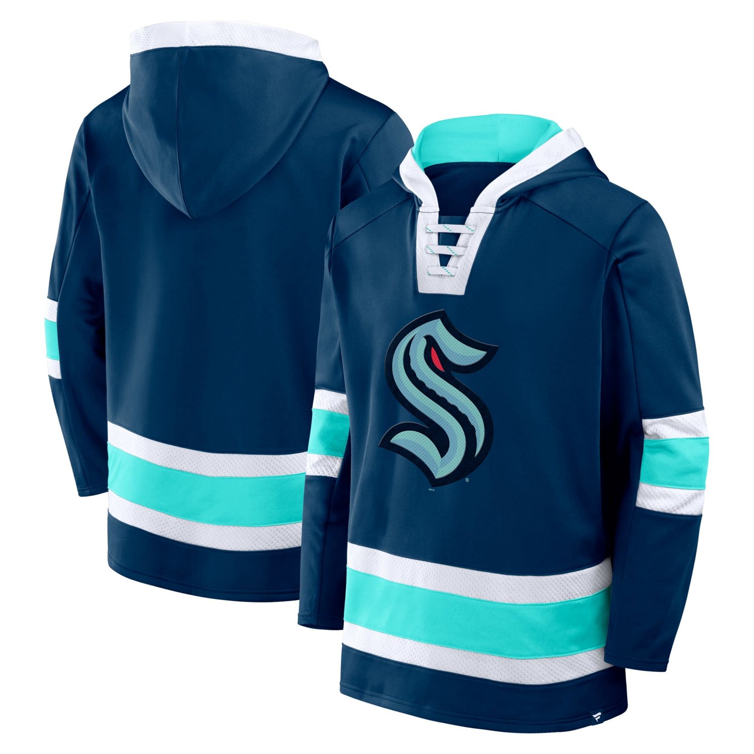 Fanatics Deep Sea Seattle Kraken Inside Line Fleece Pullover Hoodie                                                              - view number 1