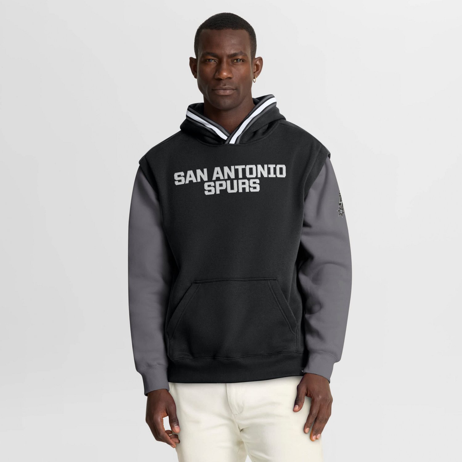 Fanatics Gray San Antonio Spurs Half Court Shot Clock Fastbreak Hoodie