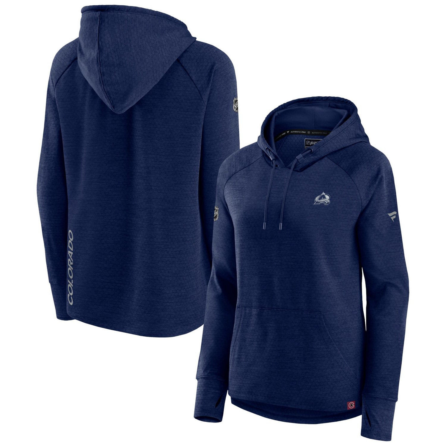 Fanatics Heather Colorado Avalanche Authentic Pro Pullover Hoodie