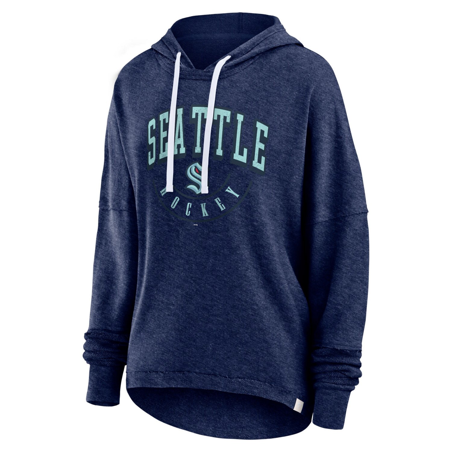 Fanatics Heather Deep Sea Seattle Kraken Lux Lounge Helmet Arch Pullover Hoodie                                                  - view number 2