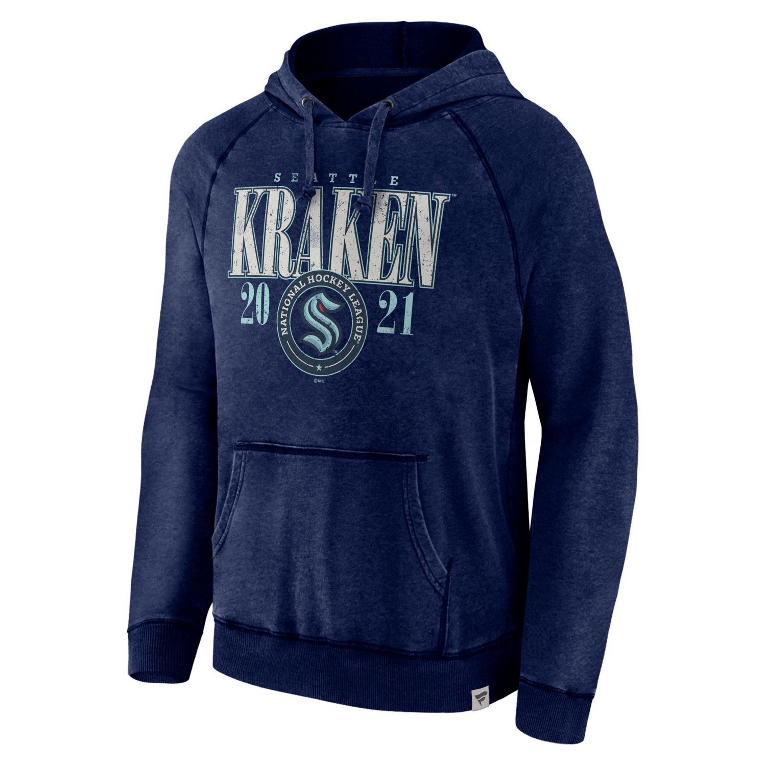 Fanatics Heather Deep Sea Seattle Kraken Shoulder-To-Shoulder Raglan Pullover Hoodie