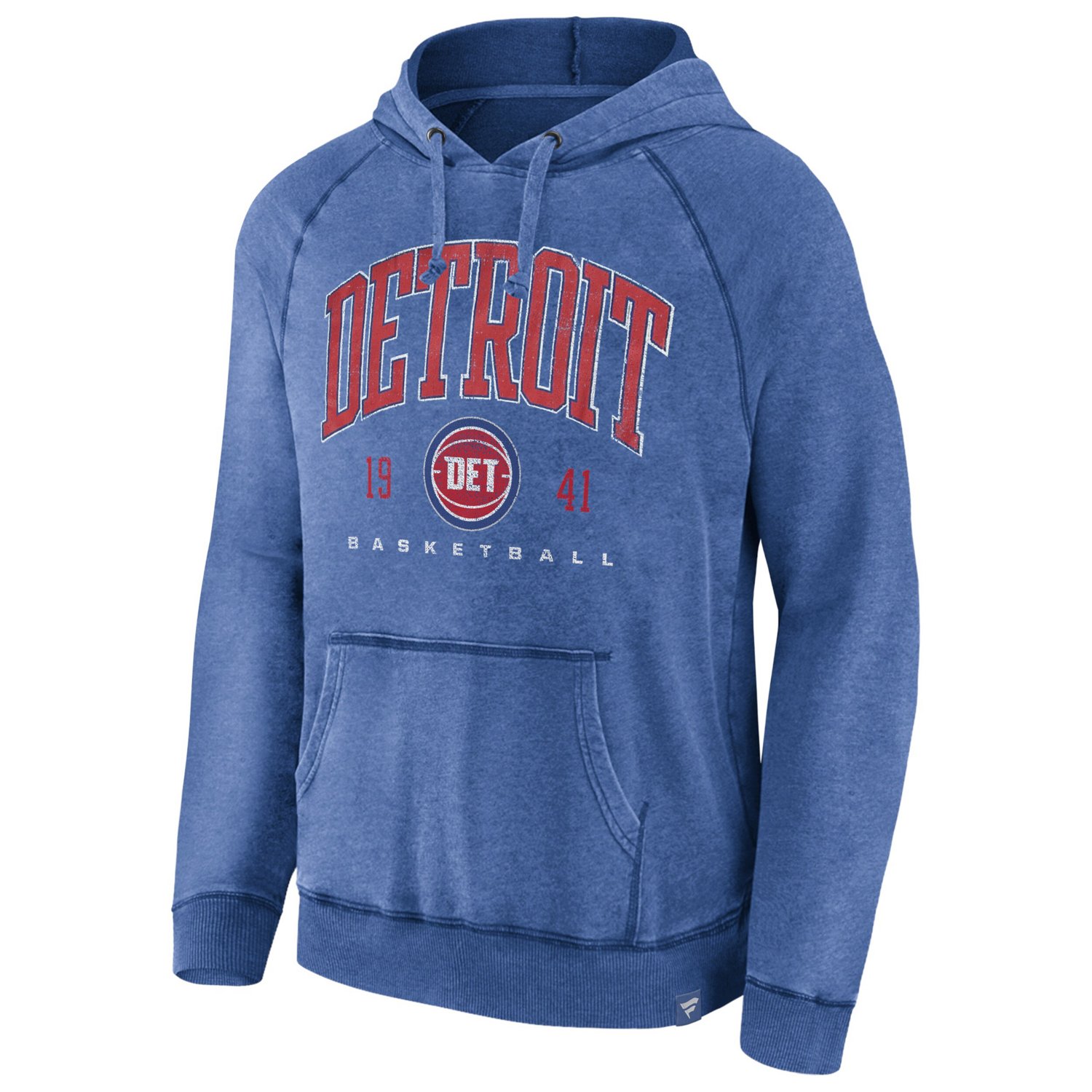 Fanatics Heather Detroit Pistons Foul Trouble Snow Wash Raglan Pullover Hoodie - view number 2