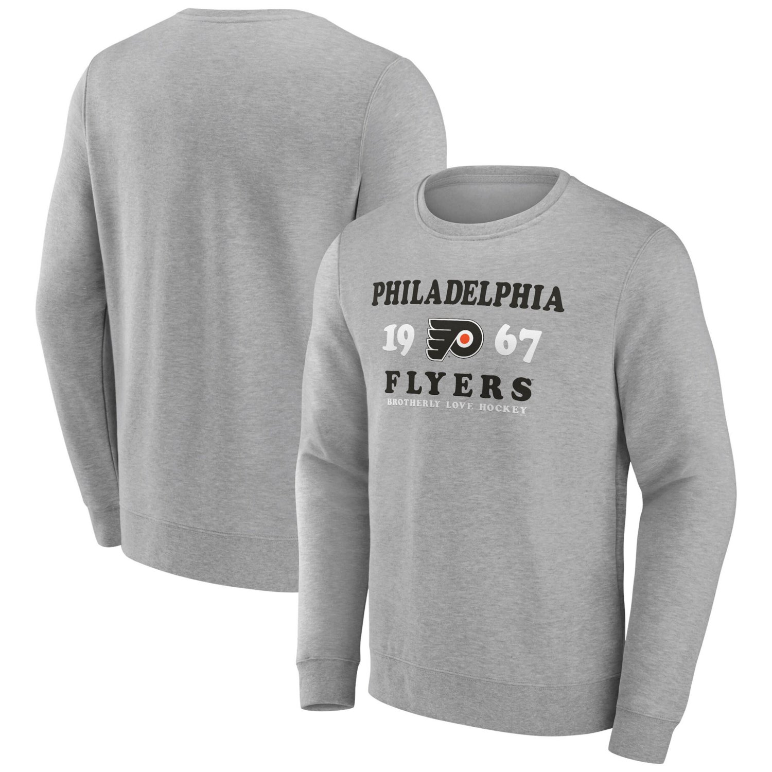 Fanatics Heather Philadelphia Flyers Fierce Competitor Pullover Sweatshirt                                                       - view number 1