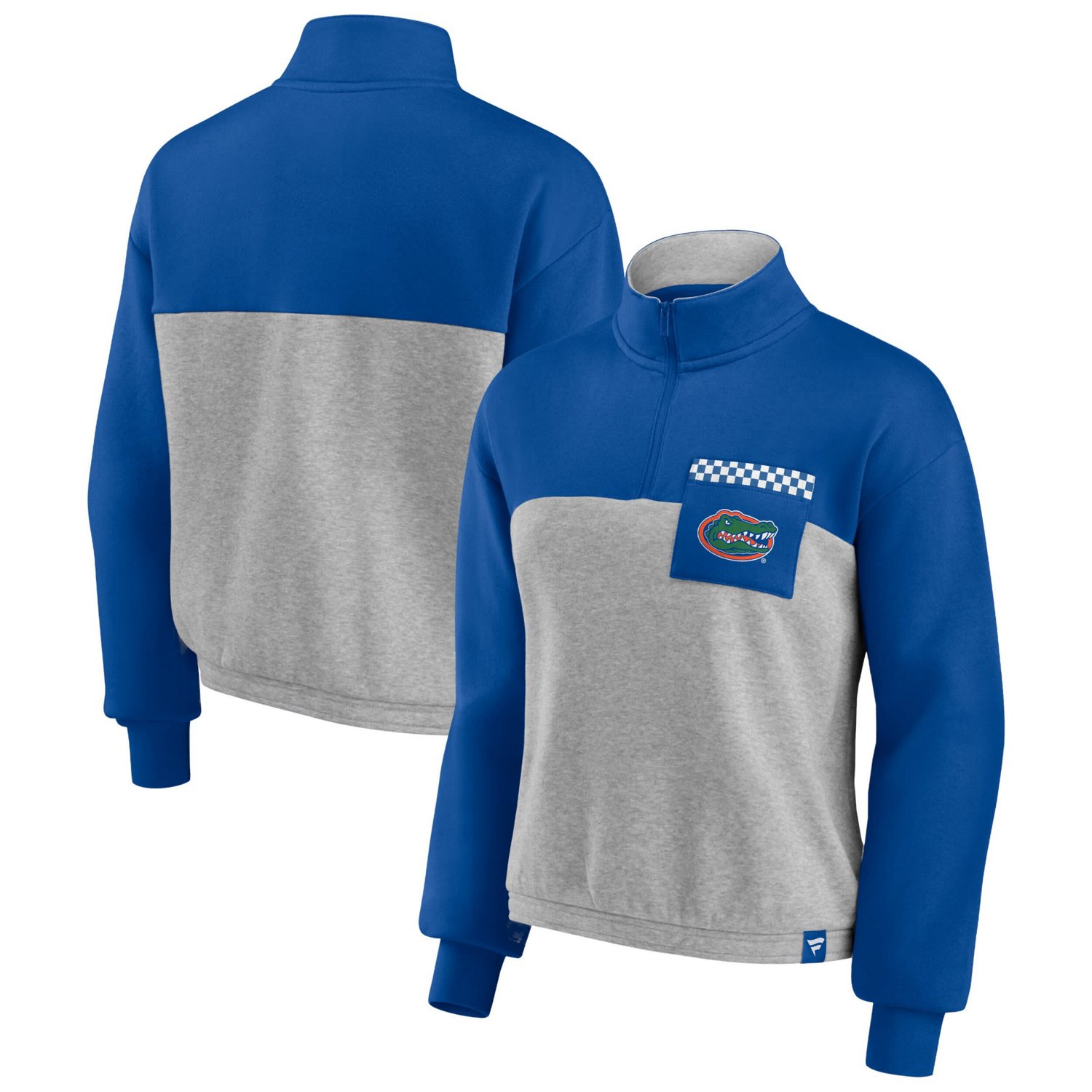 Fanatics /Heathered Gray Florida Gators Sideline to Colorblock Quarter-Zip Jacket