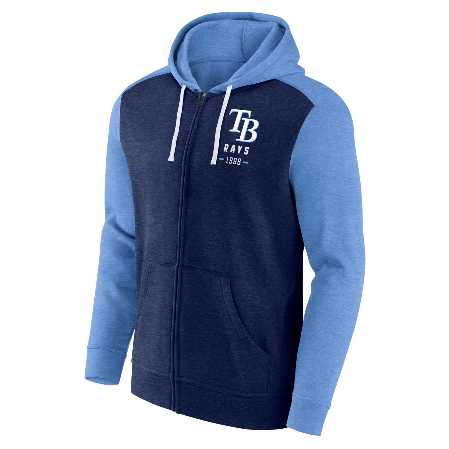 Fanatics Heathered Heathered Light Blue Tampa Bay Rays Blown Away Full-Zip Hoodie - view number 2