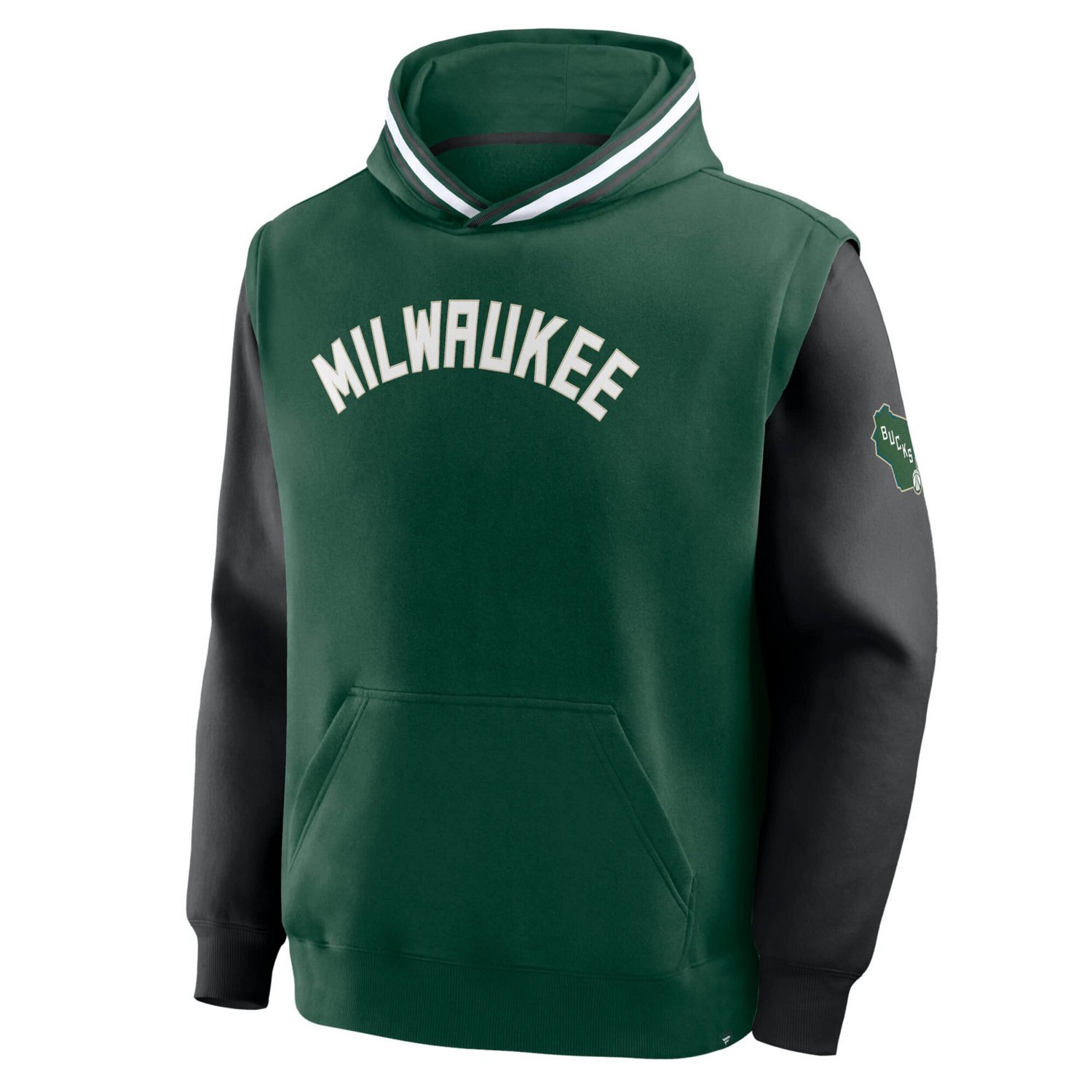Fanatics Hunter Black Milwaukee Bucks Half Court Shot Clock Fastbreak Hoodie - view number 4