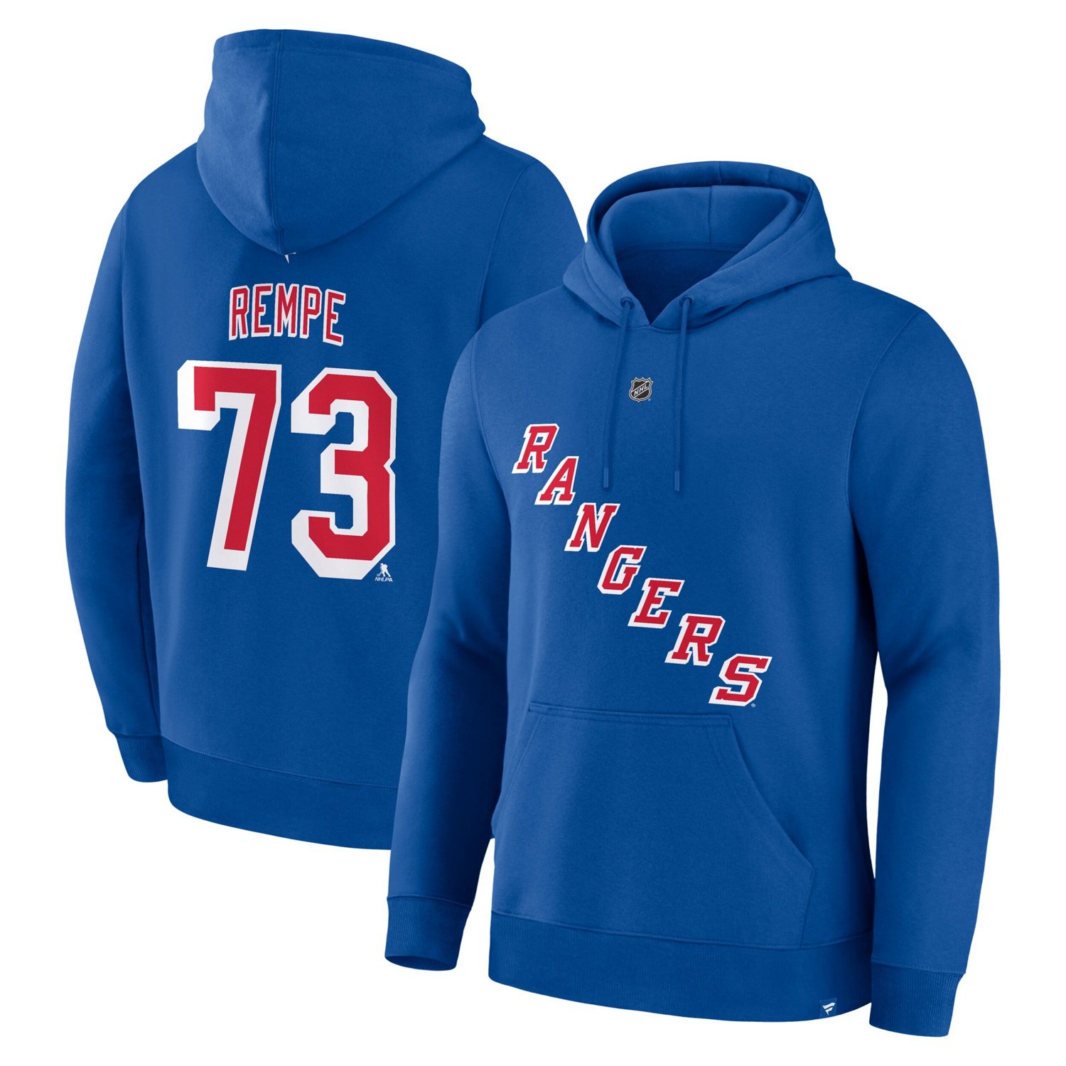 Fanatics Matt Rempe New York Rangers Authentic Stack Name  Number Hoodie