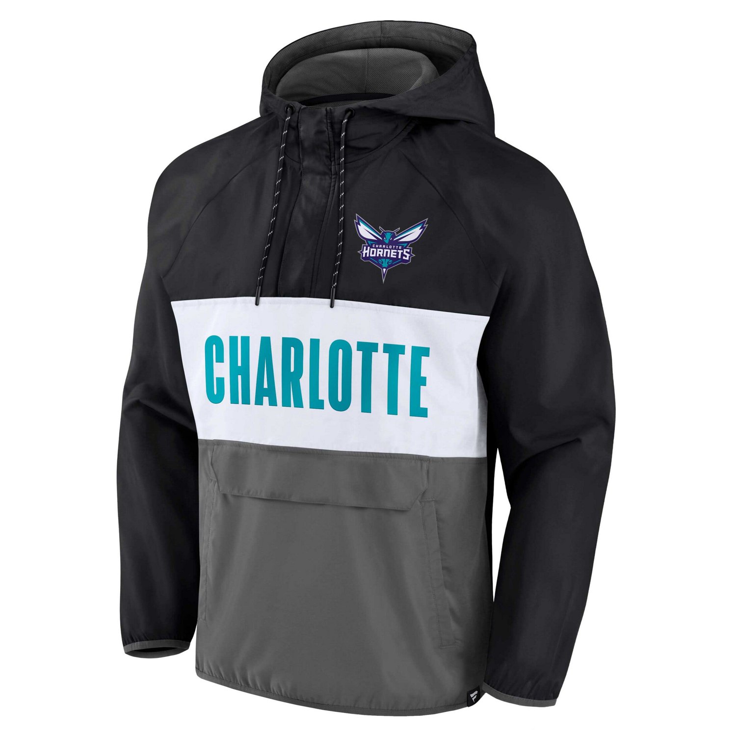 Fanatics Men’s Charlotte Hornets Team Leader Iconic Colorblock Anorak Raglan 1/4-Zip Hoodie - view number 2