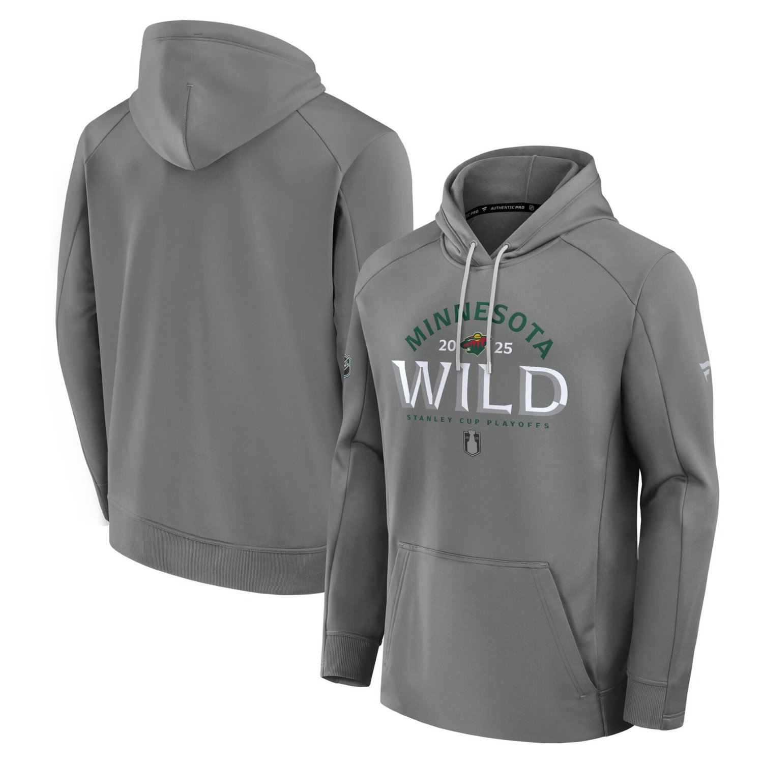 Fanatics Minnesota Wild 2025 Stanley Cup Playoffs Authentic Pro Rink Fly Fleece Pullover Hoodie