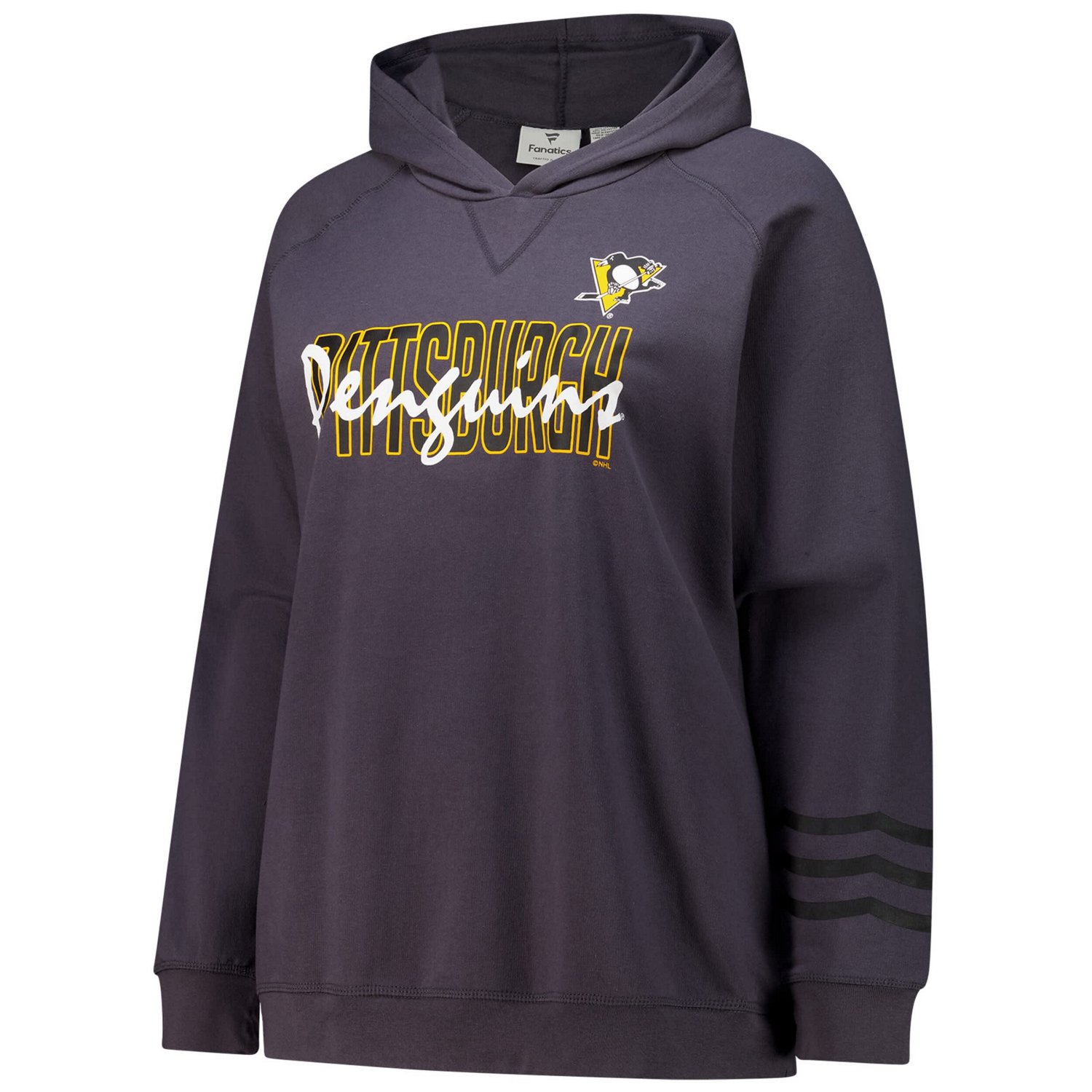 Fanatics Pittsburgh Penguins Plus Size Lightweight Fleece Raglan Pullover Hoodie - view number 2