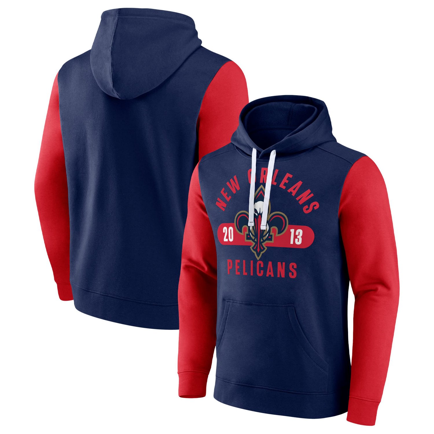 Fanatics Red New Orleans Pelicans Attack Colorblock Pullover Hoodie - view number 1