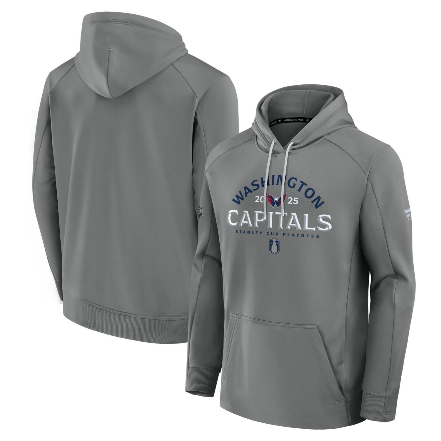 Fanatics Washington Capitals 2025 Stanley Cup Playoffs Authentic Pro Rink Fly Fleece Pullover Hoodie