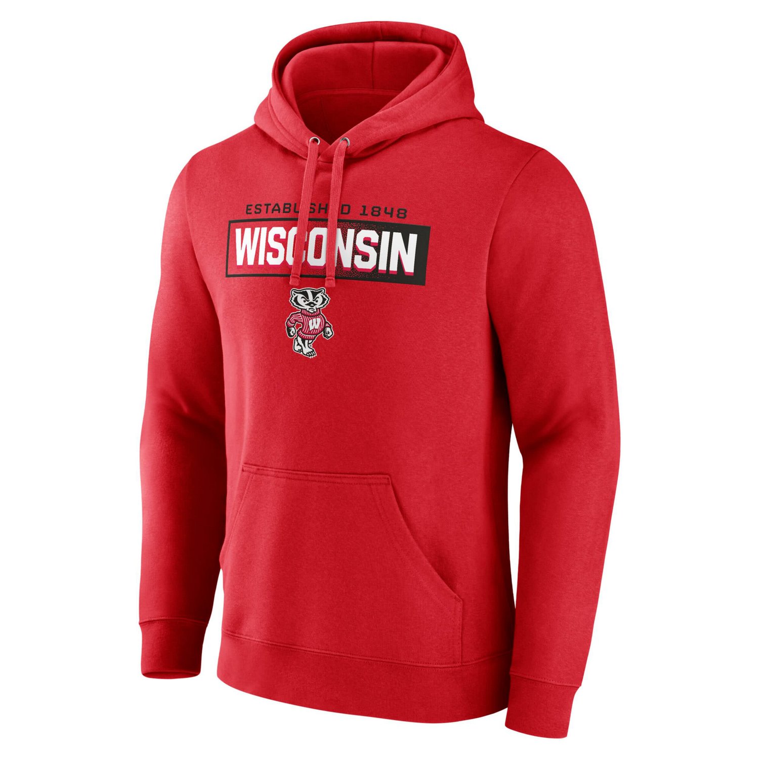 Fanatics Wisconsin Badgers Iconic Fleece Down The Field Pullover Hoodie - view number 2