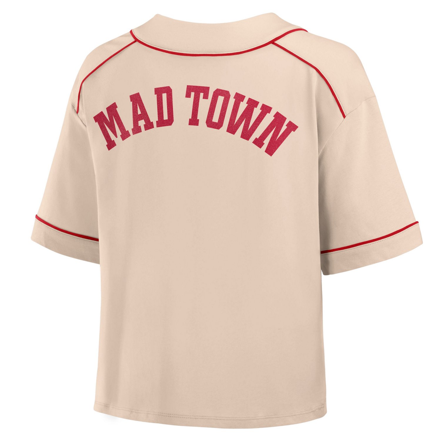 Fanatics Wisconsin Badgers Oversized Dominant Force Midi V-Neck T-Shirt - view number 3