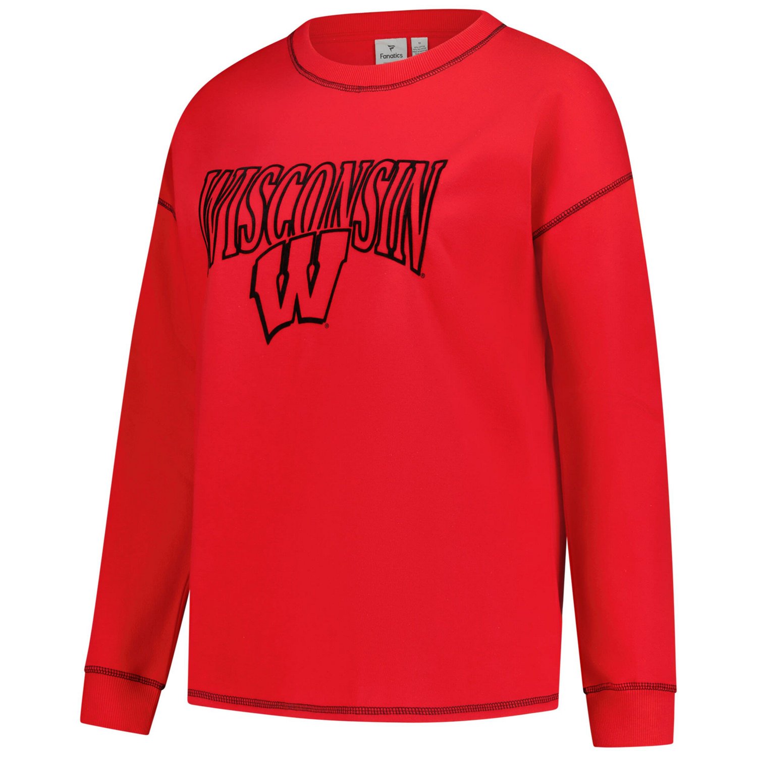 Fanatics Wisconsin Badgers Plus Size Contrast Stitch Sweatshirt - view number 2