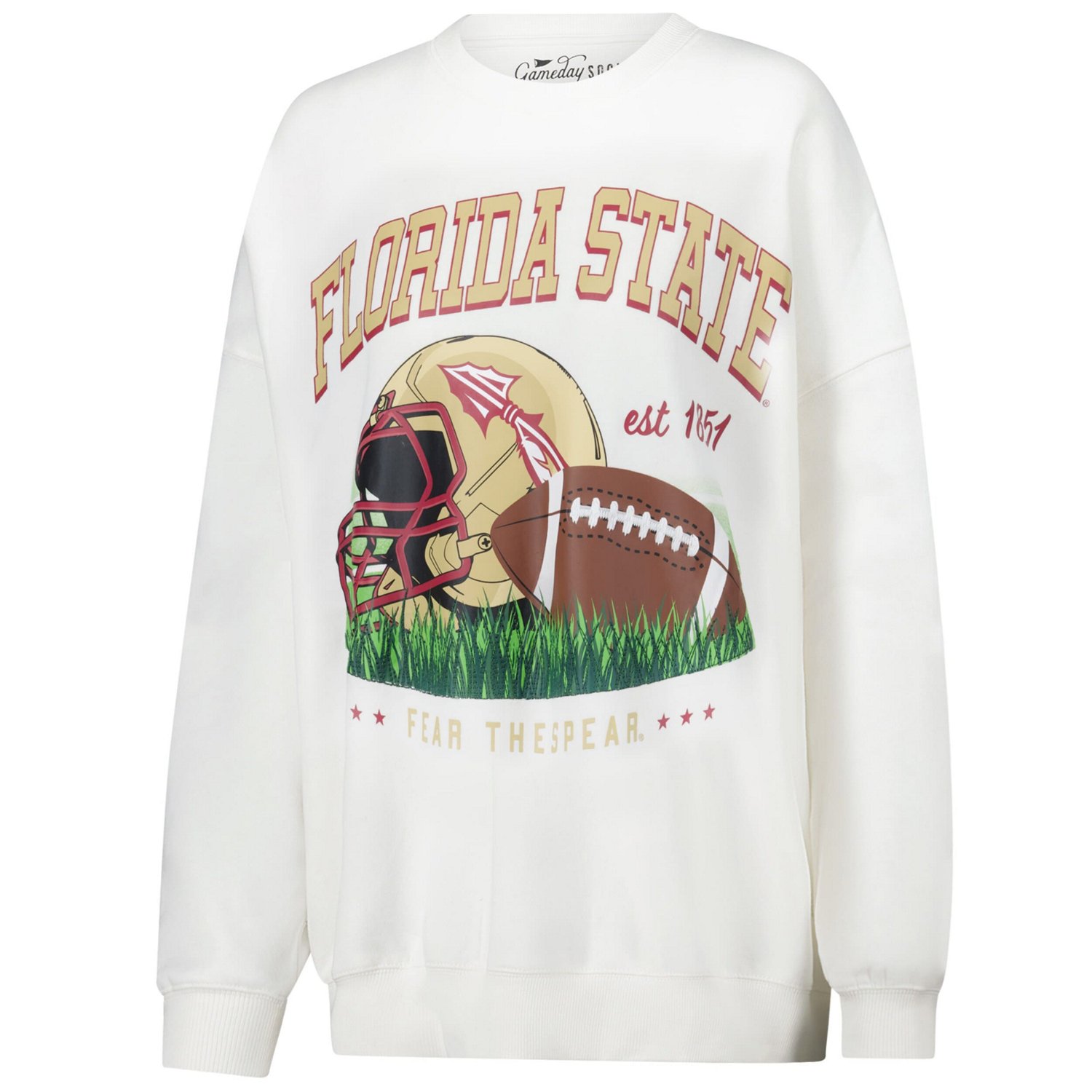Florida State Seminoles Oversized Malone Multimedia Football Pullover Sweatshirt - view number 2