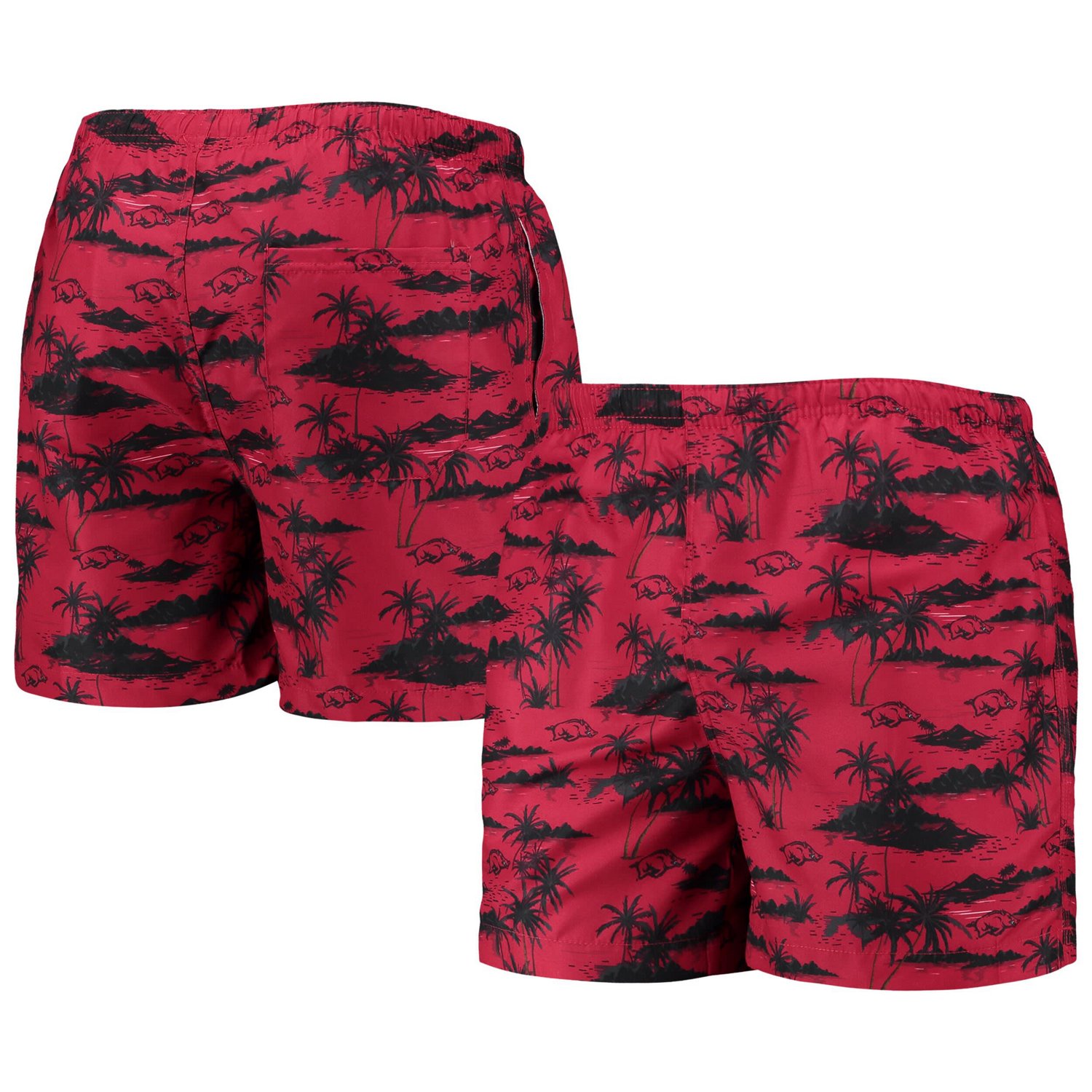 FOCO Arkansas Razorbacks Island Palm Swim Trunks